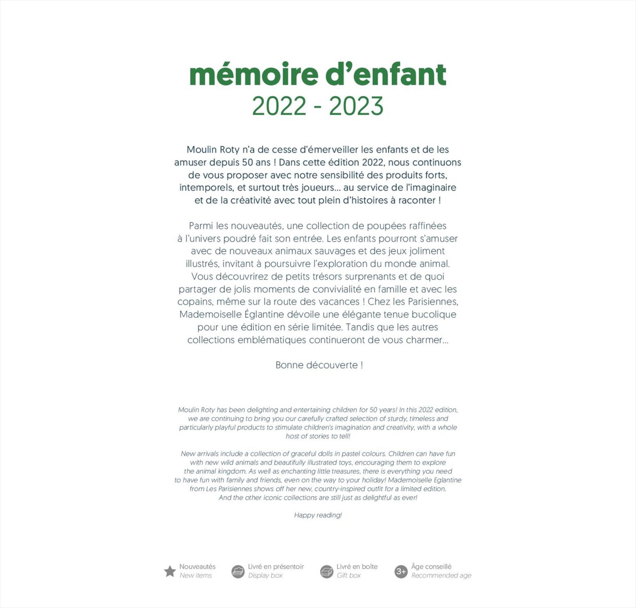 Catalogue Mémoire d’Enfant 2022 / 2023, page 00003