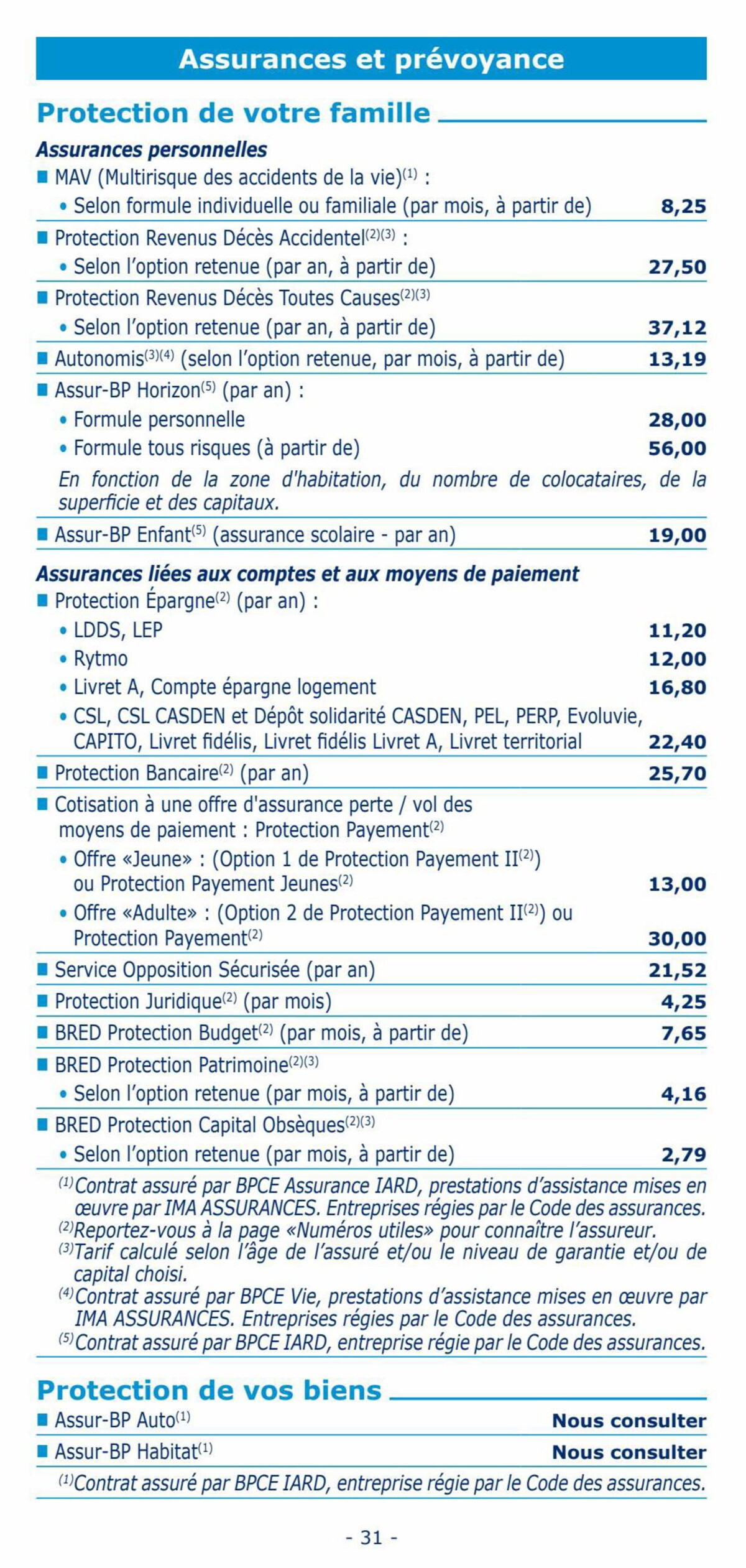 Catalogue Tarifs Particuliers 2023, page 00031