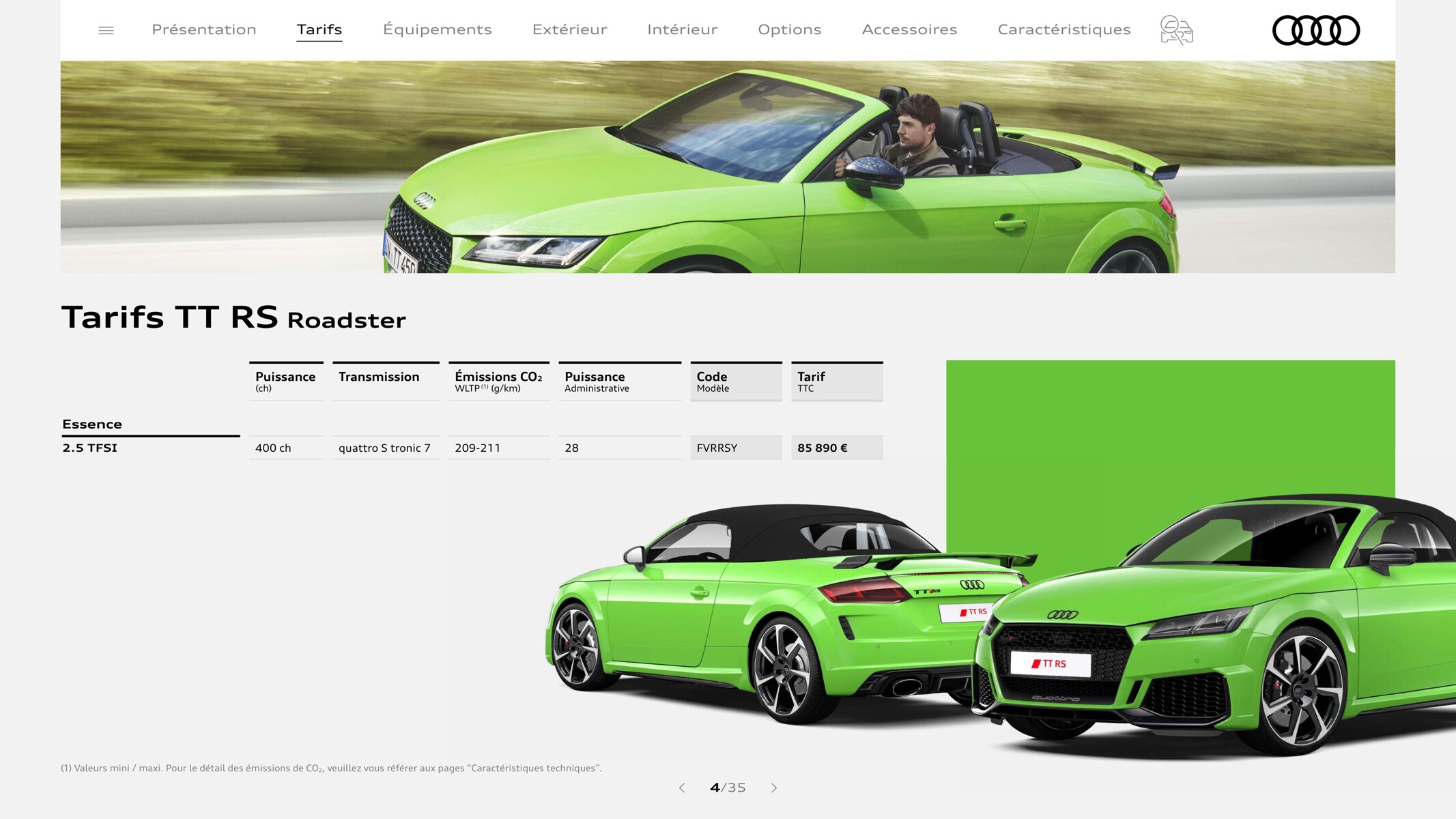 Catalogue TT RS Roadster, page 00004
