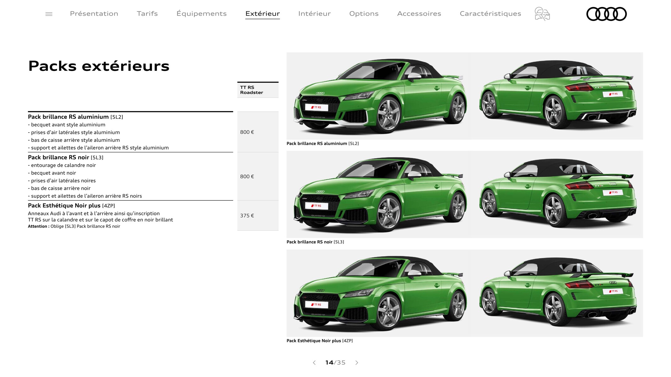 Catalogue TT RS Roadster, page 00014