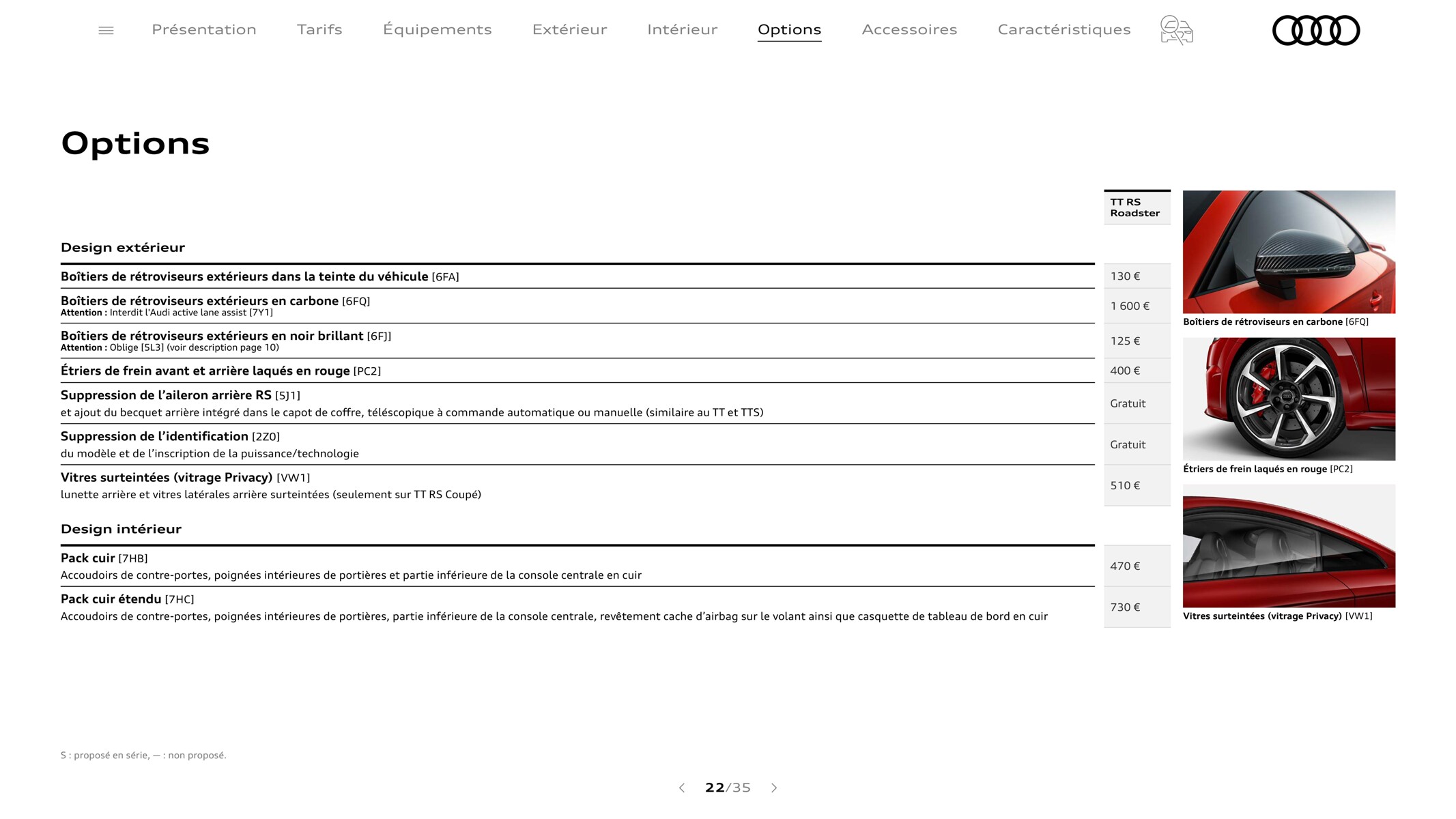 Catalogue TT RS Roadster, page 00022