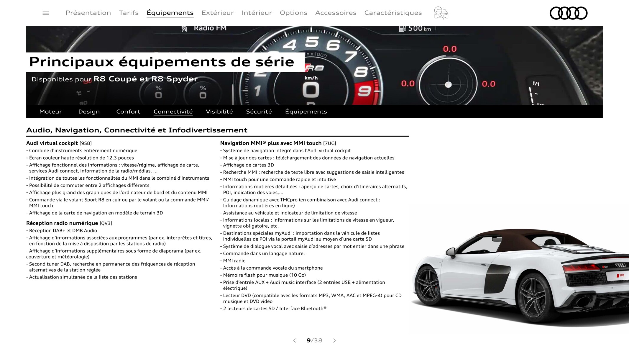 Catalogue R8 Coupé V10 performance quattro, page 00009