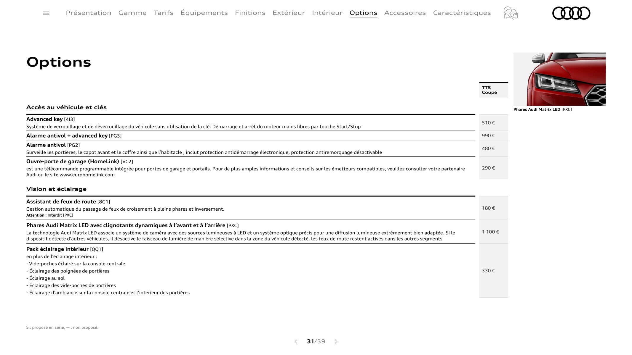 Catalogue TTS Coupé, page 00031