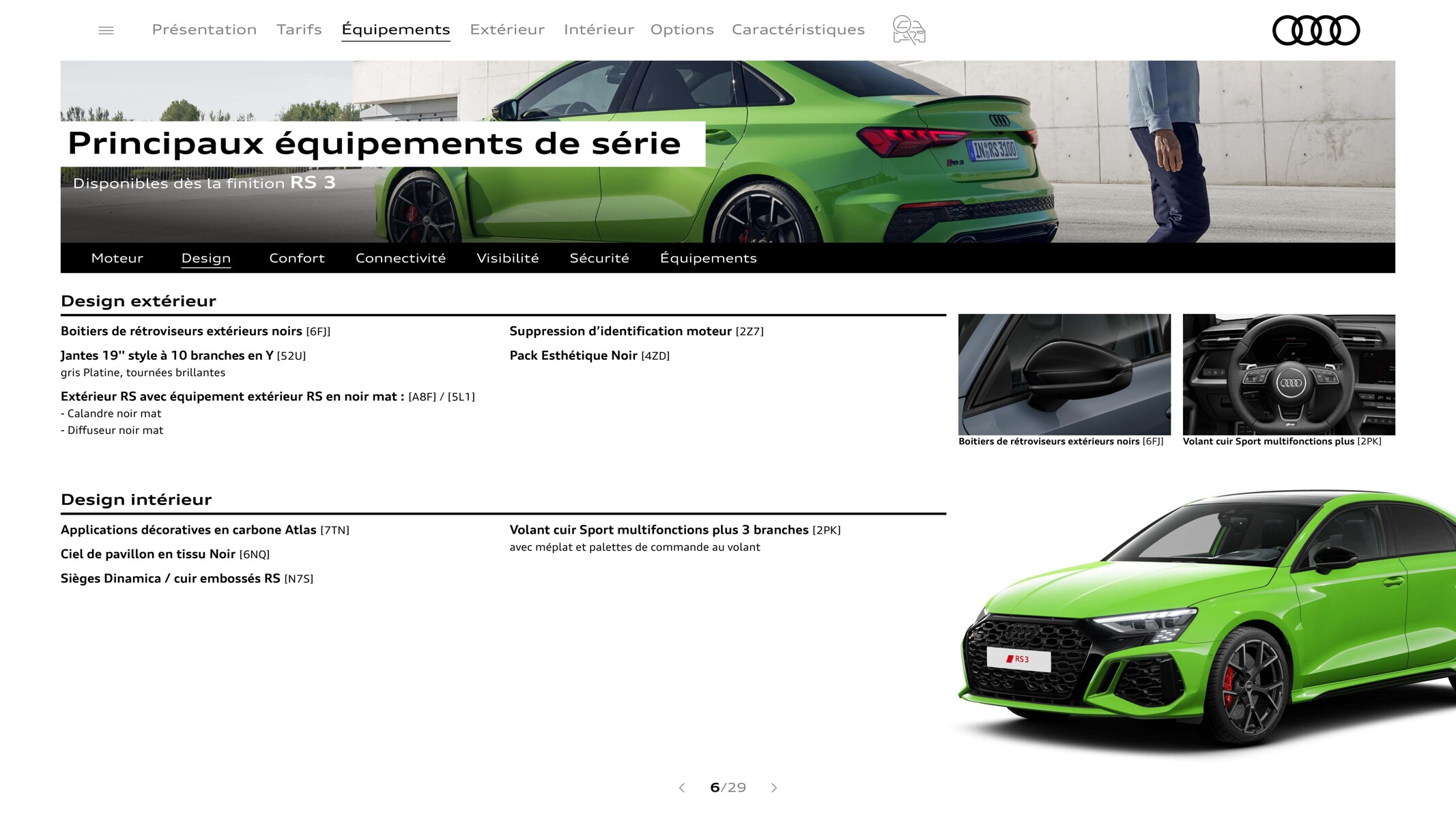 Catalogue RS 3 Sportback, page 00006