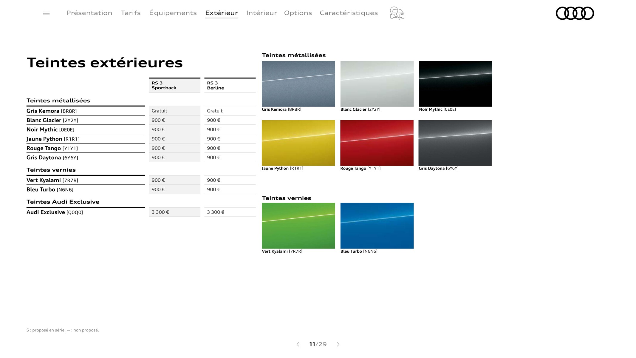 Catalogue RS 3 Sportback, page 00011