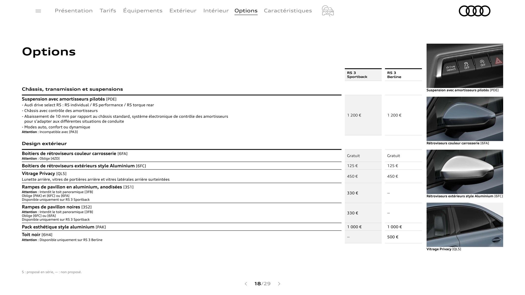 Catalogue RS 3 Sportback, page 00018