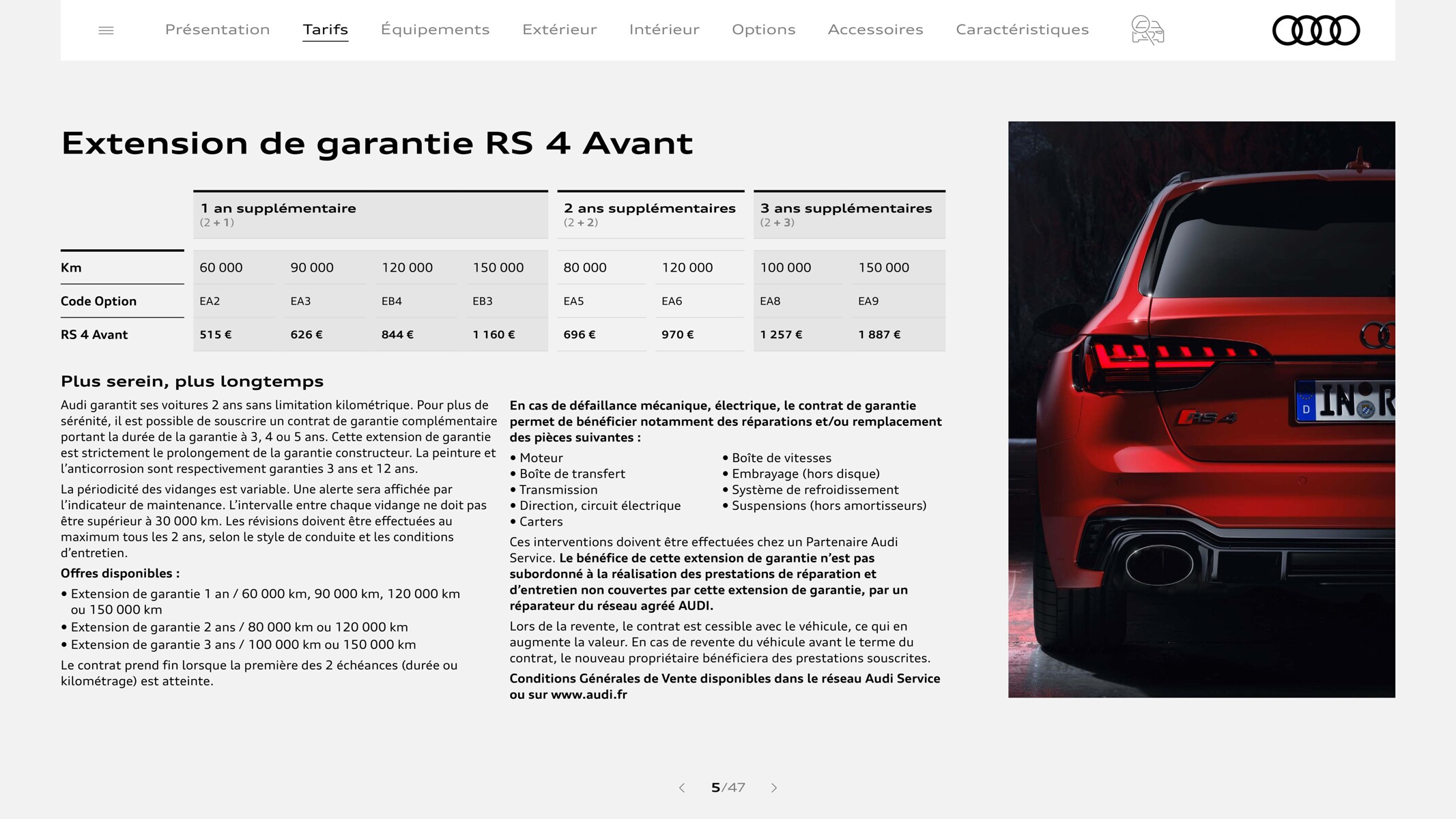 Catalogue RS 4 Avant, page 00005