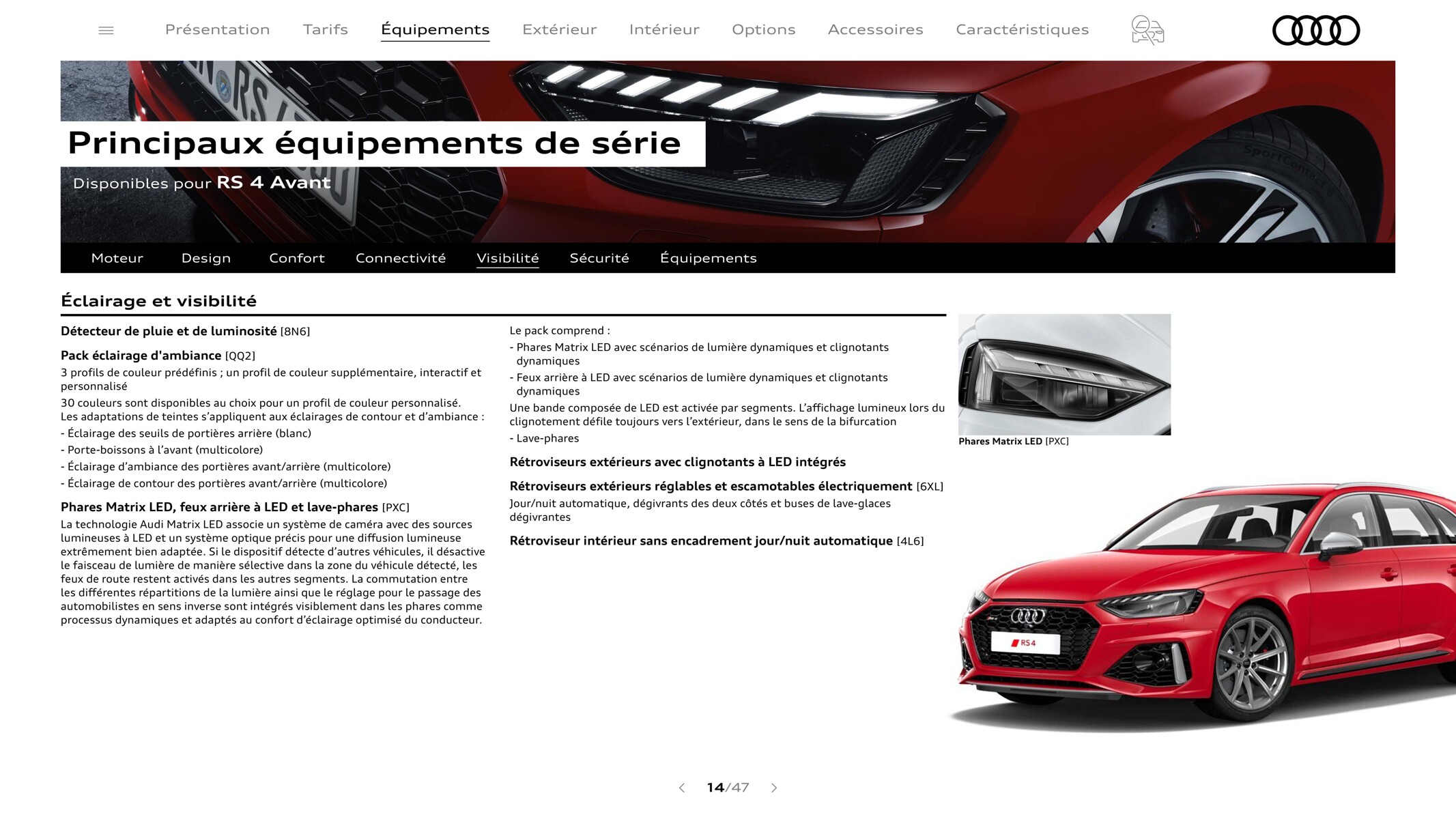 Catalogue RS 4 Avant, page 00014