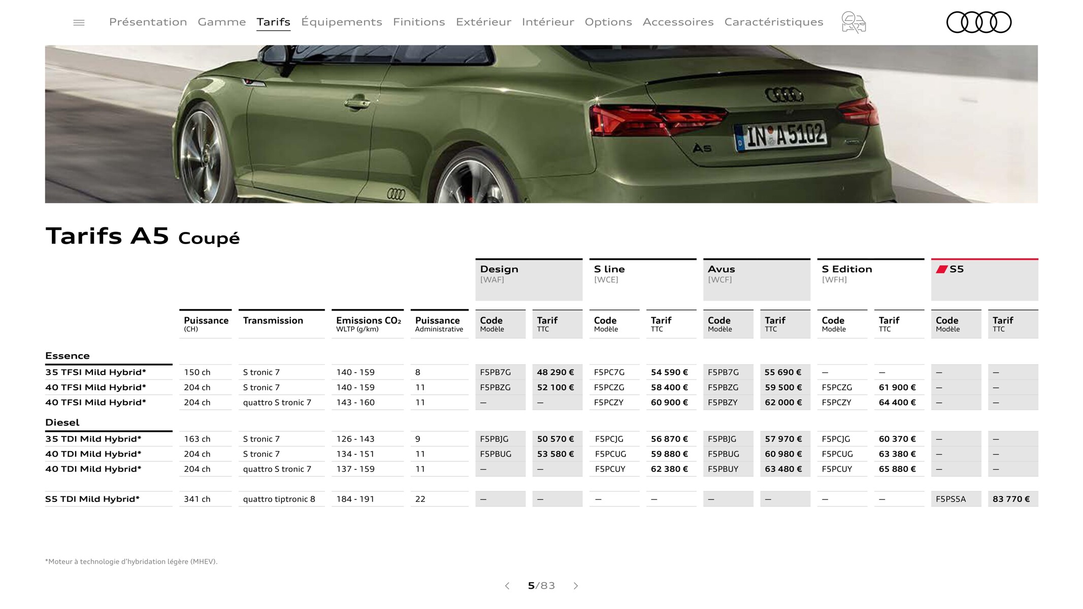 Catalogue S5 Coupé, page 00005