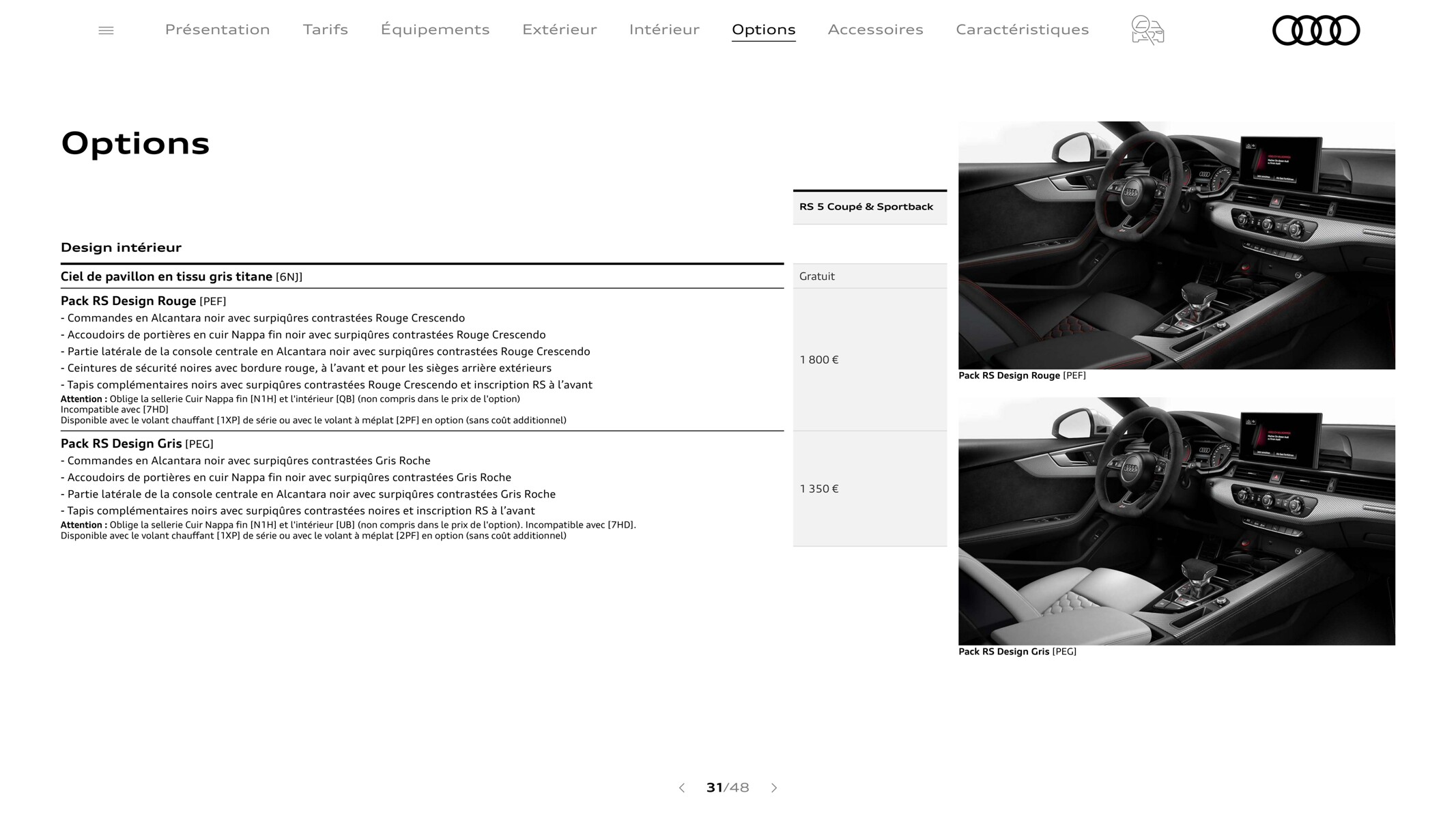 Catalogue RS 5 Coupé, page 00031