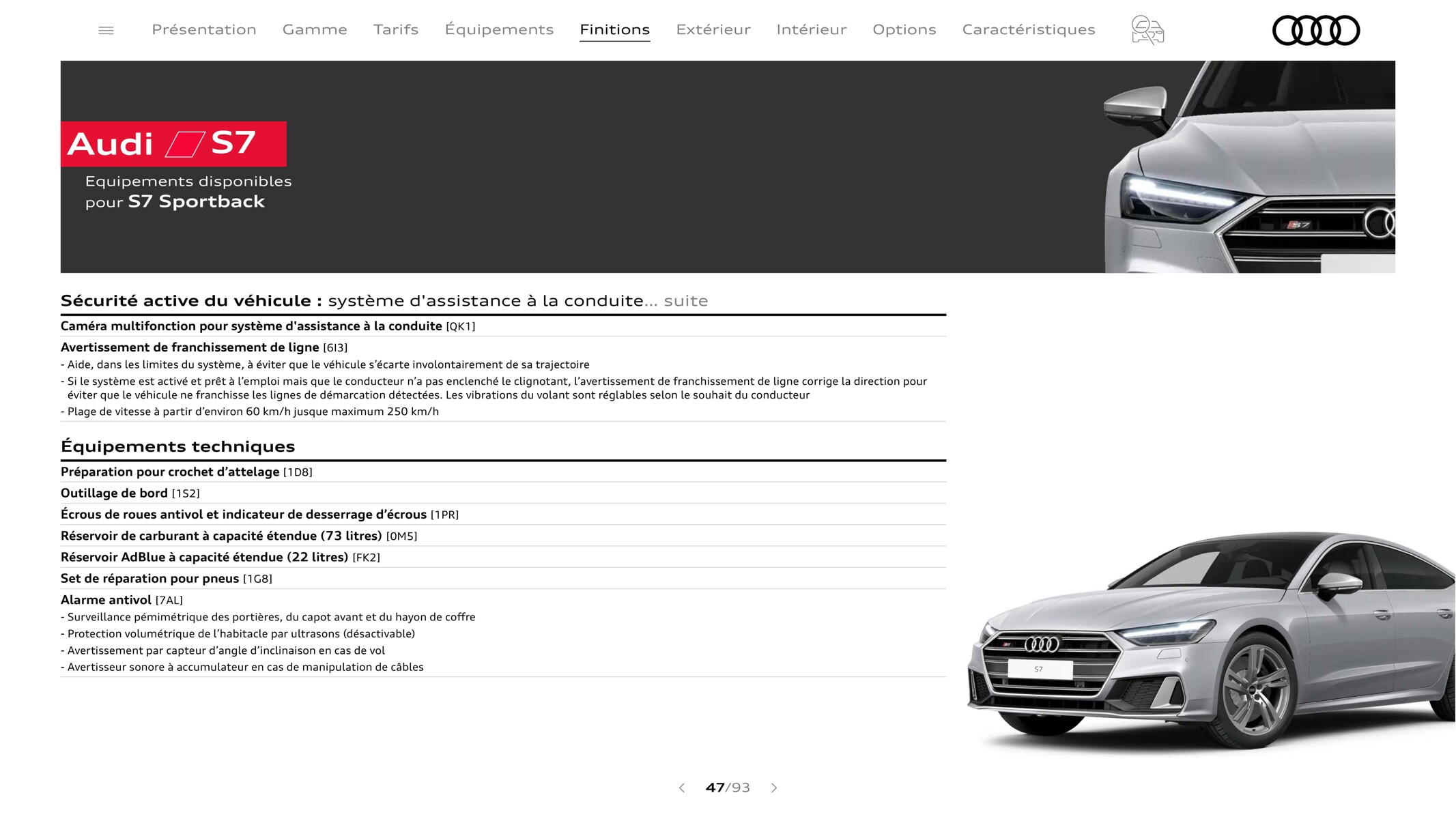 Catalogue A7 Sportback, page 00047