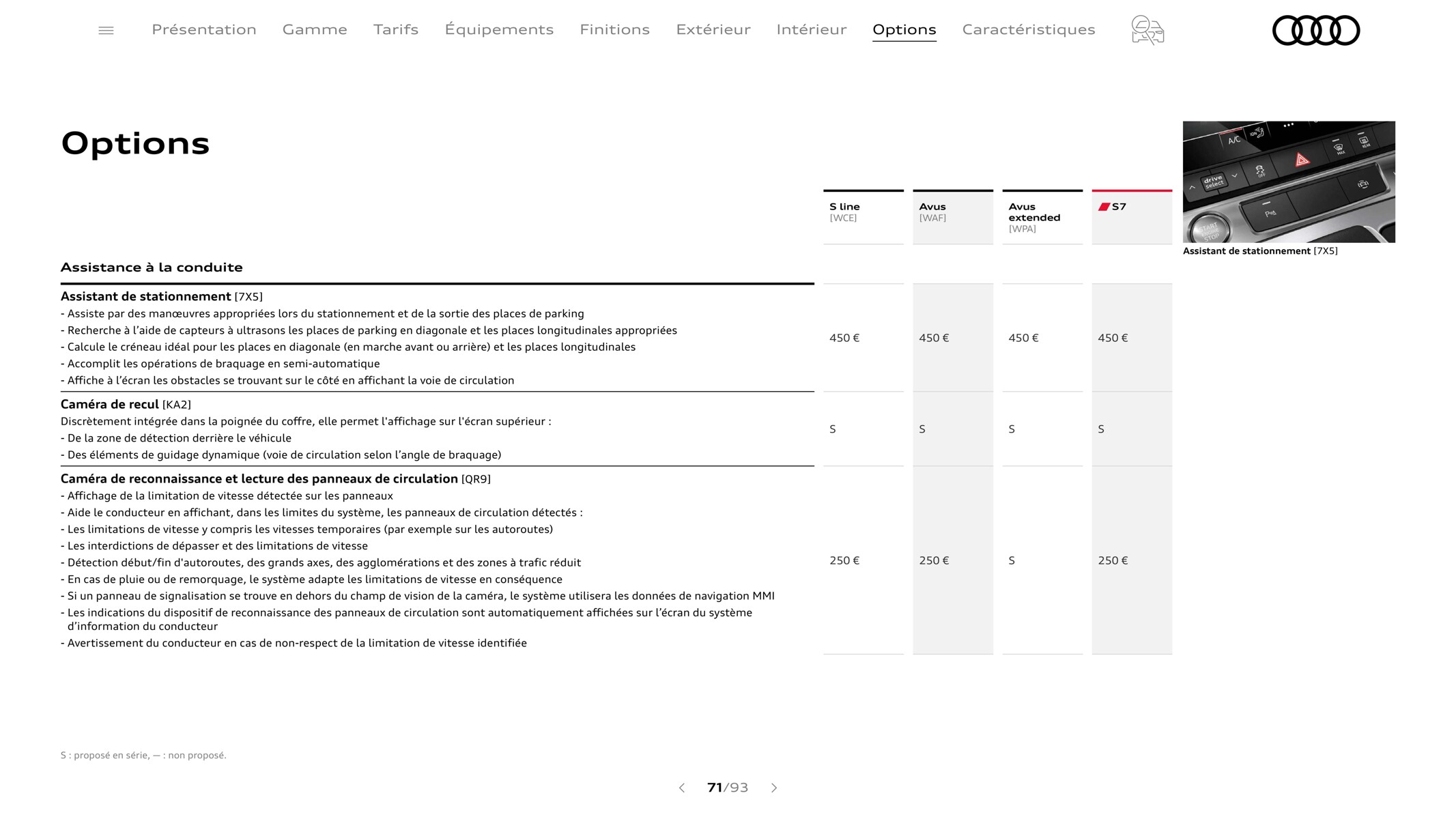 Catalogue A7 Sportback, page 00071