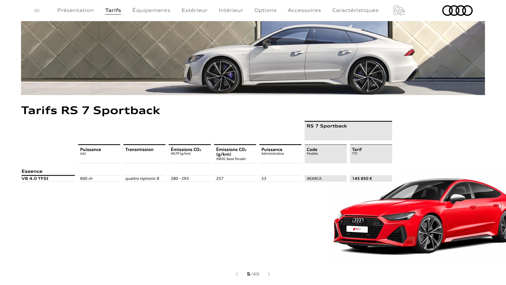 Catalogue RS 7 Sportback, page 00005