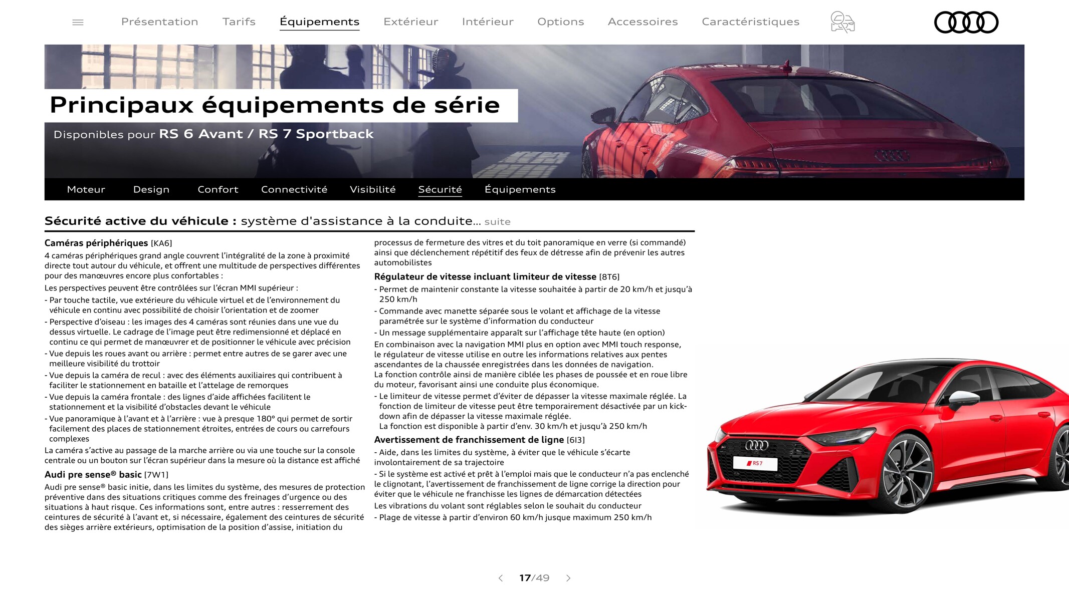 Catalogue RS 7 Sportback, page 00017