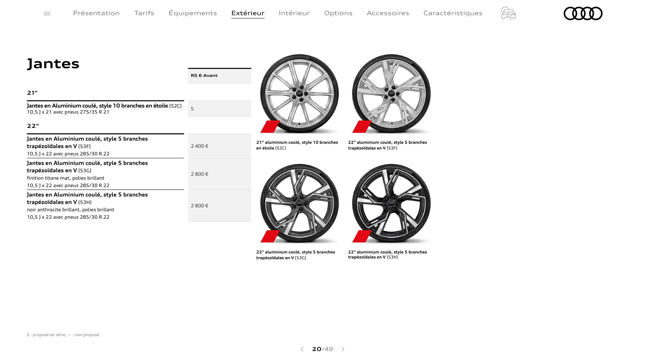 Catalogue RS 7 Sportback, page 00020