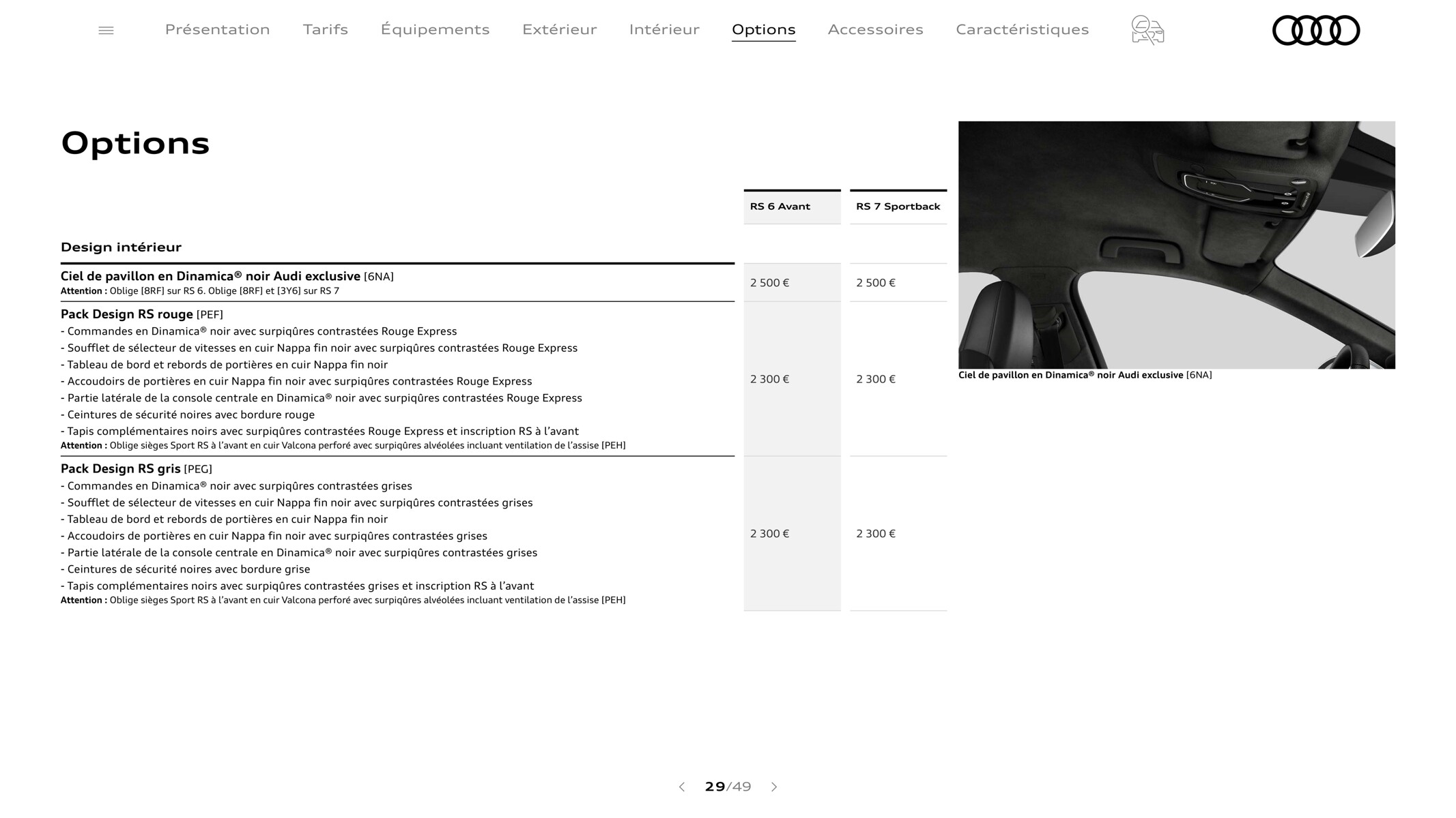 Catalogue RS 7 Sportback, page 00029