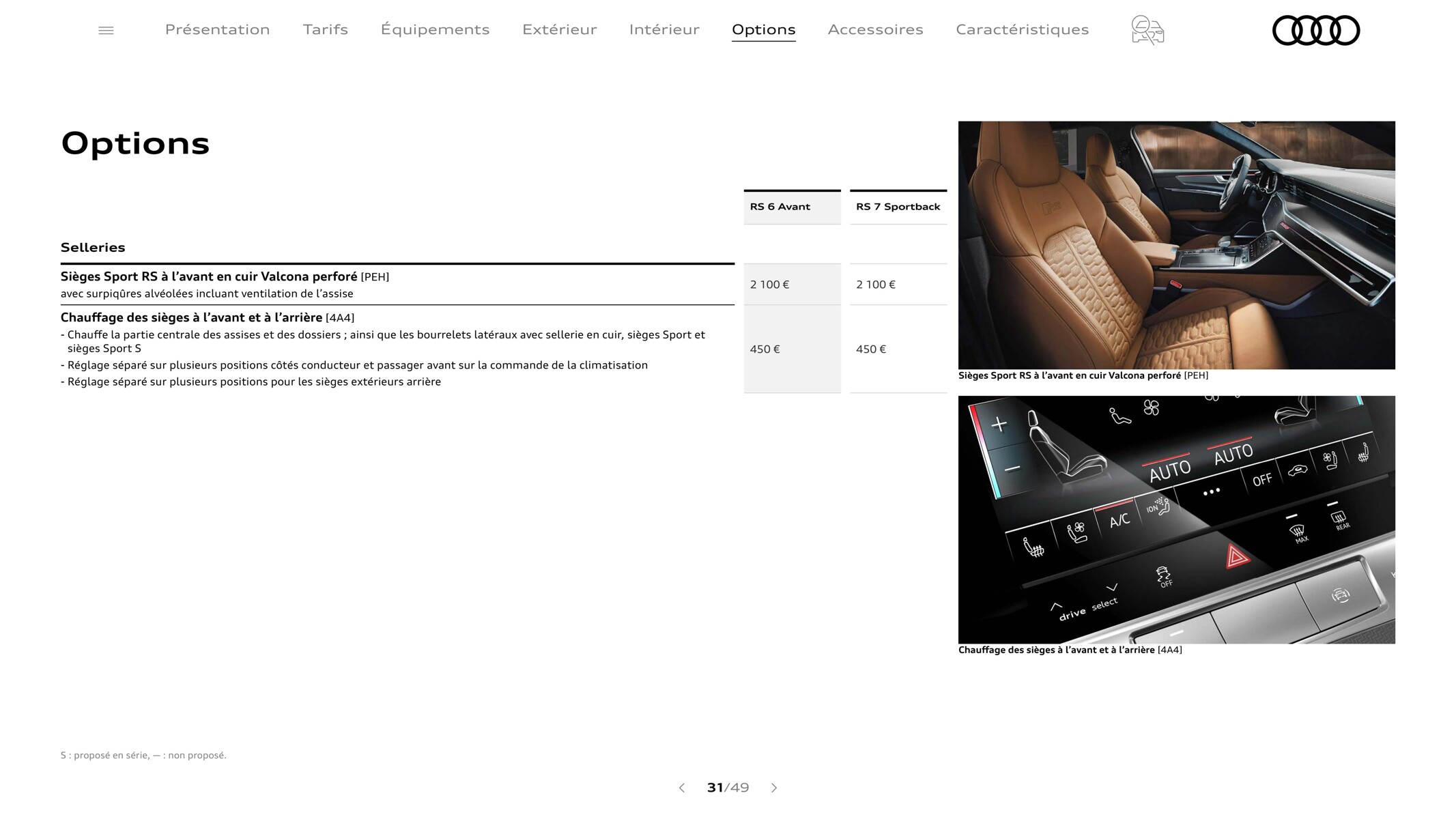 Catalogue RS 7 Sportback, page 00031