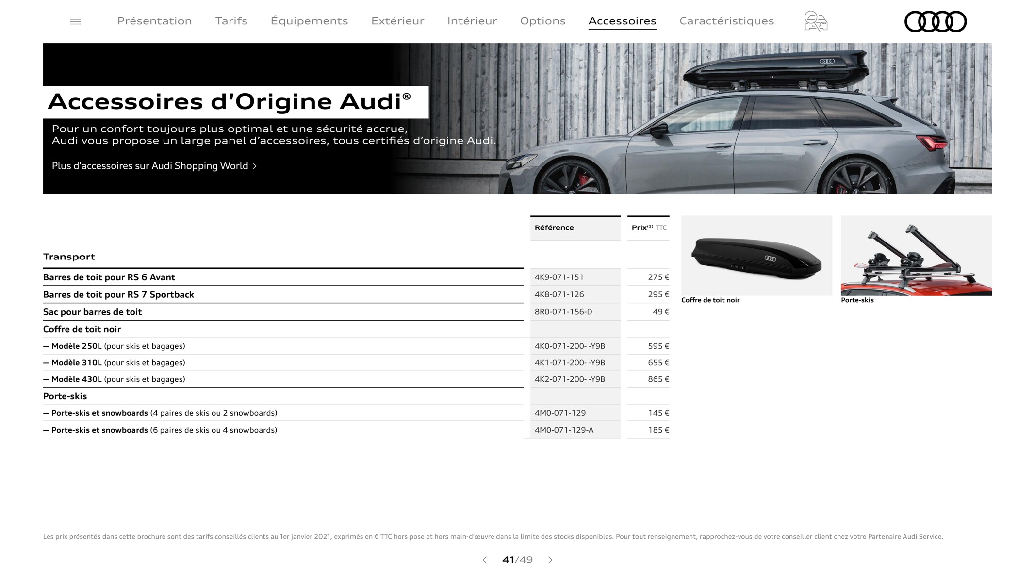 Catalogue RS 7 Sportback, page 00041