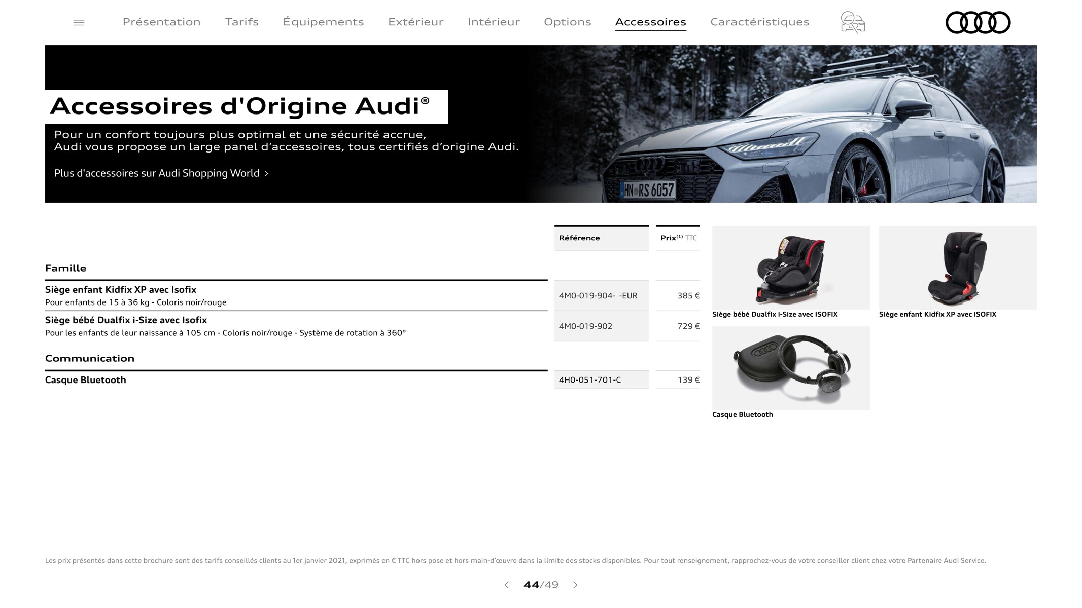 Catalogue RS 7 Sportback, page 00044