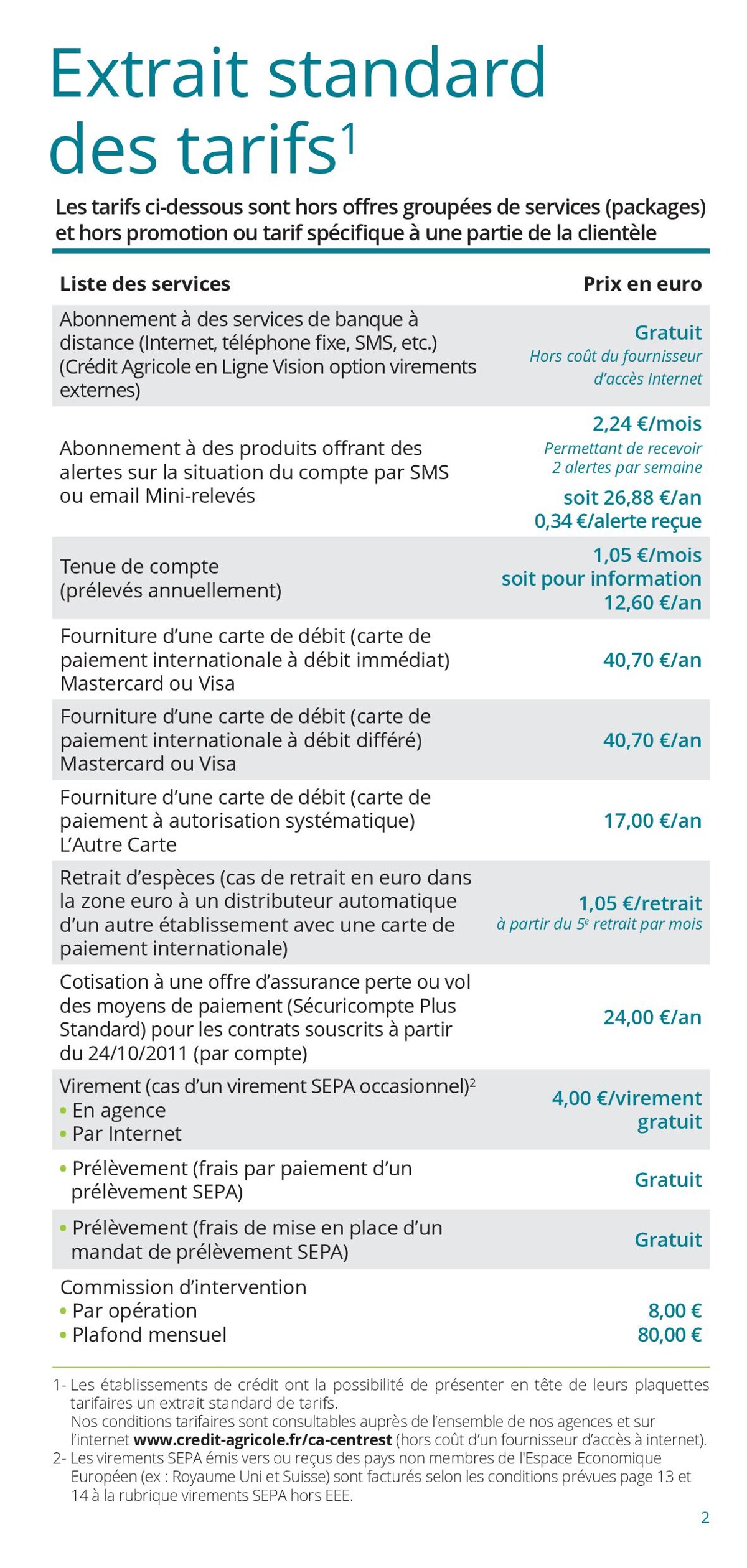 Catalogue Particuliers / Vos Tarifs au Quotidien, page 00002