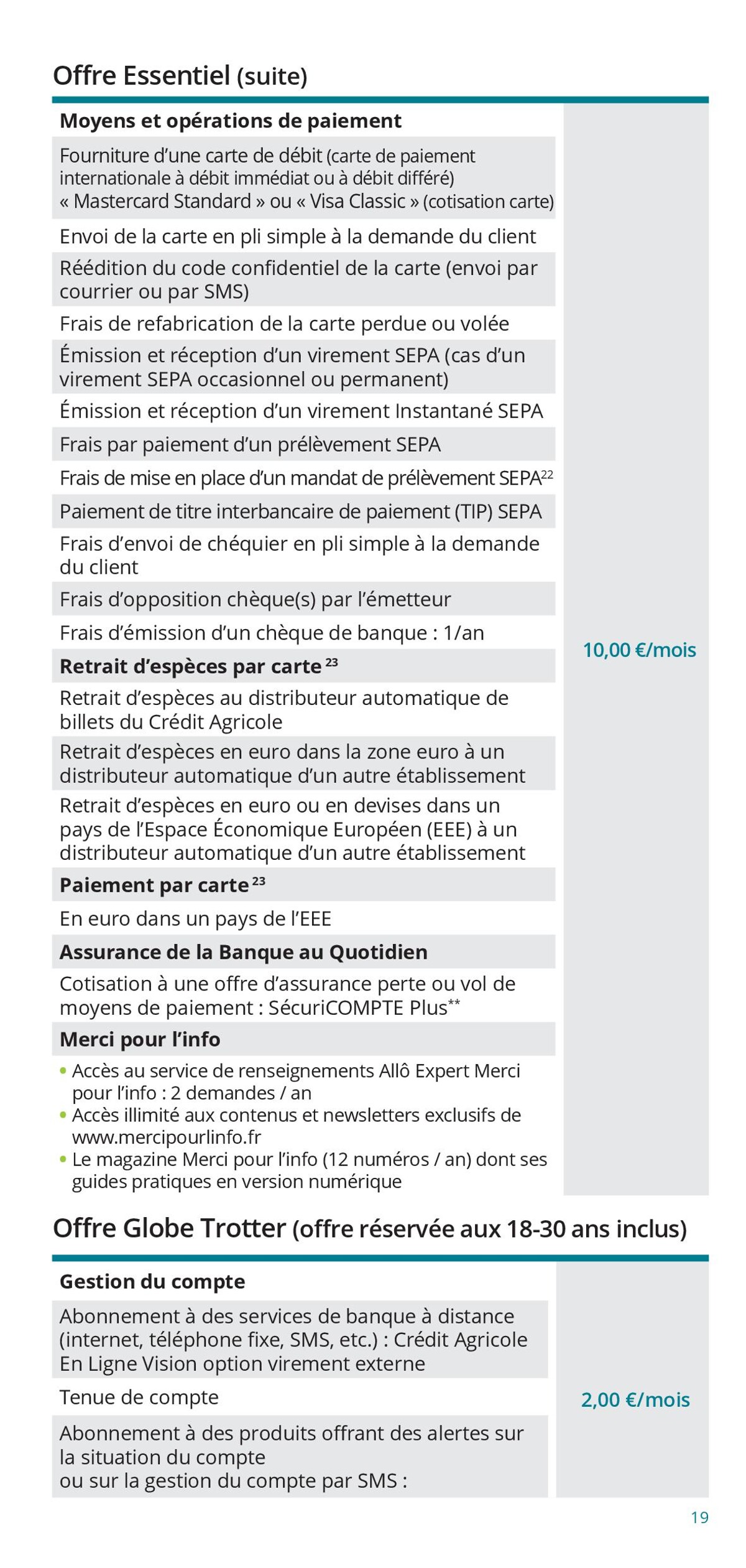 Catalogue Particuliers / Vos Tarifs au Quotidien, page 00019