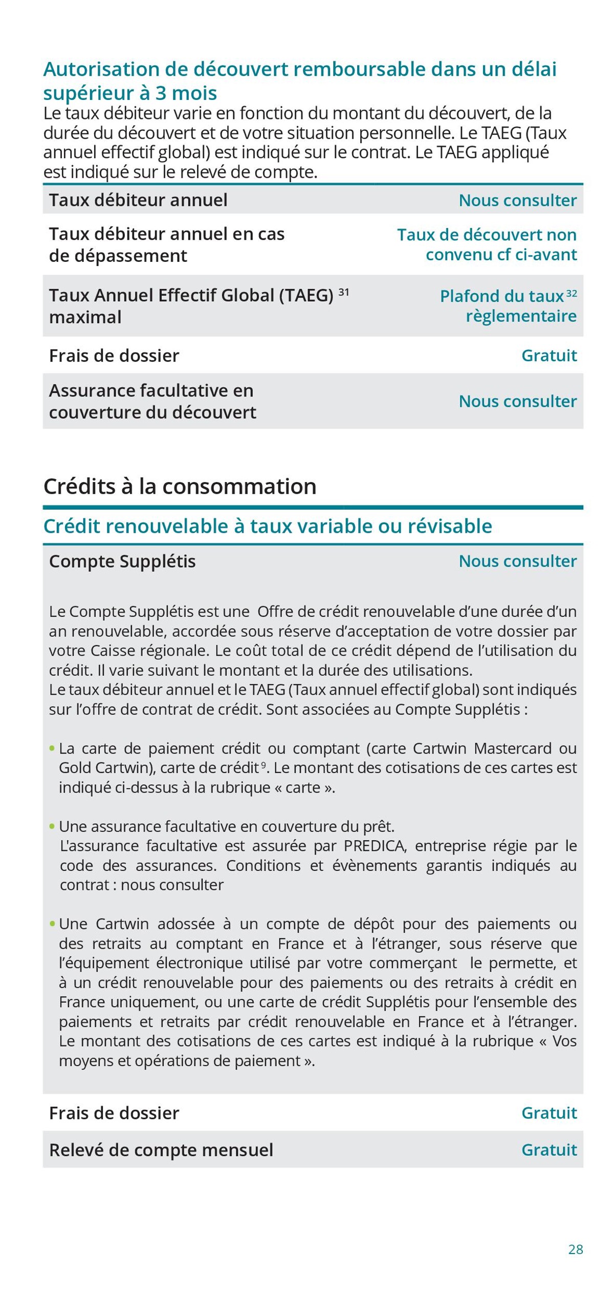 Catalogue Particuliers / Vos Tarifs au Quotidien, page 00028
