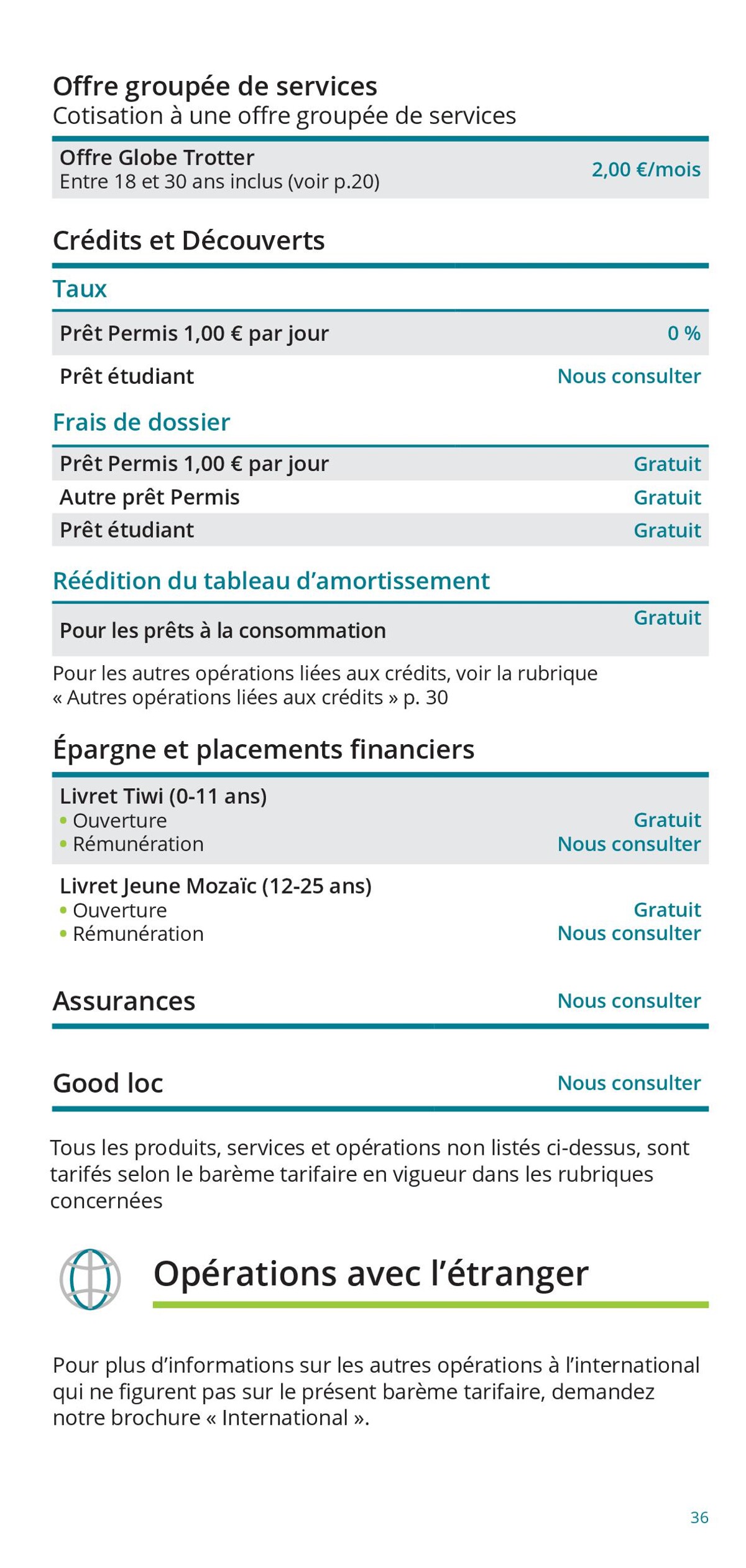 Catalogue Particuliers / Vos Tarifs au Quotidien, page 00036