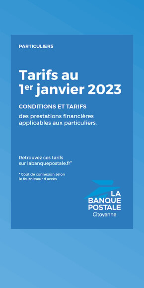 Promos de Banques et Assurances à Paris | Tarifs Particuliers 2023 sur La Banque Postale | 30/03/2023 - 31/12/2023
