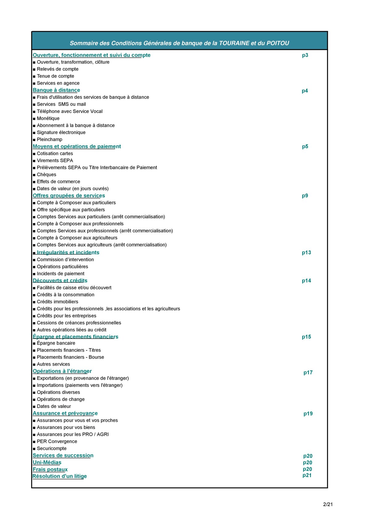 Catalogue Conditions Générales, page 00002