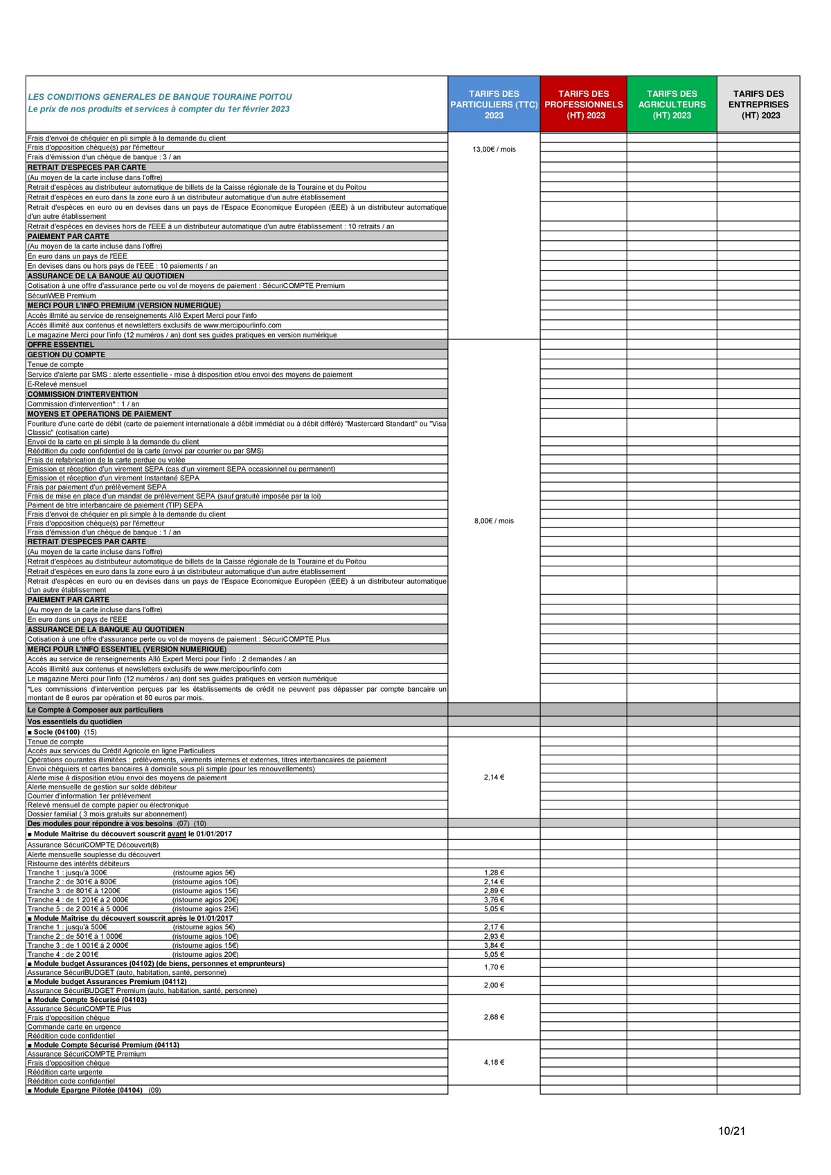 Catalogue Conditions Générales, page 00010