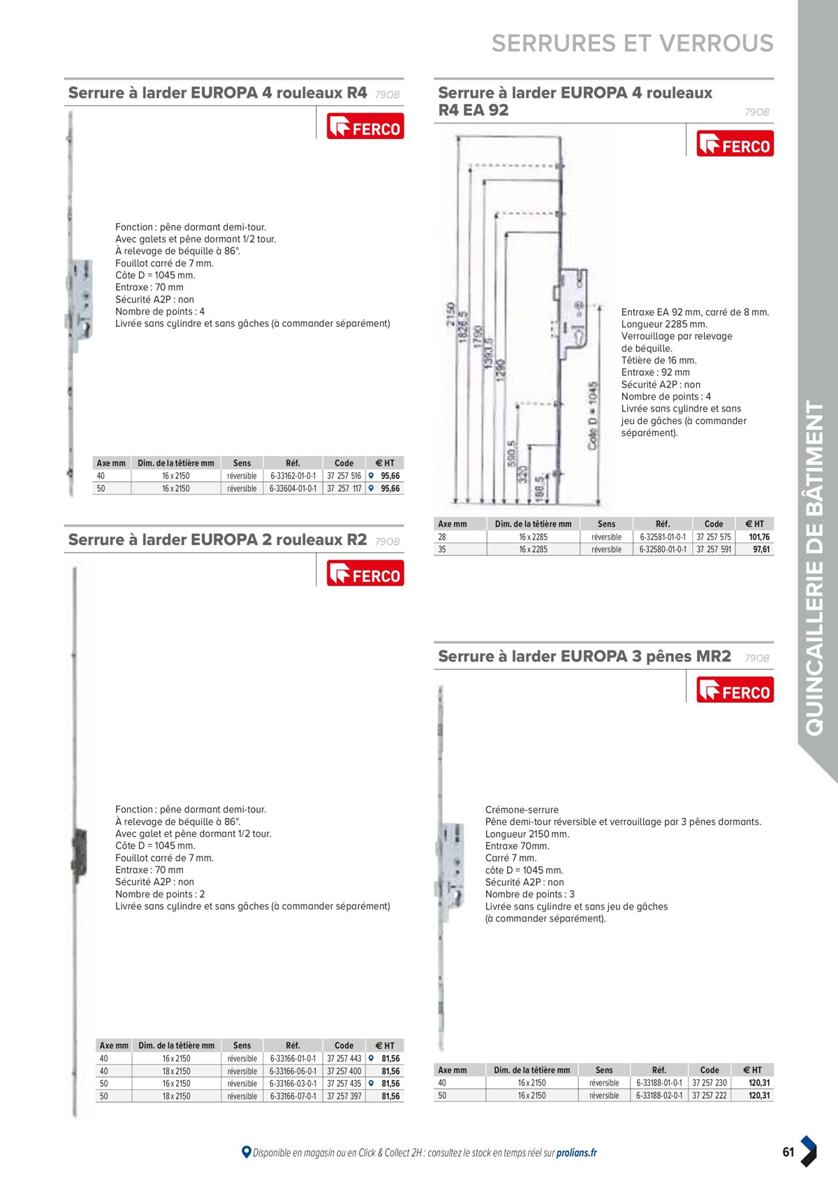 Catalogue PRO&DISPO L'OFFRE 100% STOCK DE PROLIANS, page 00063