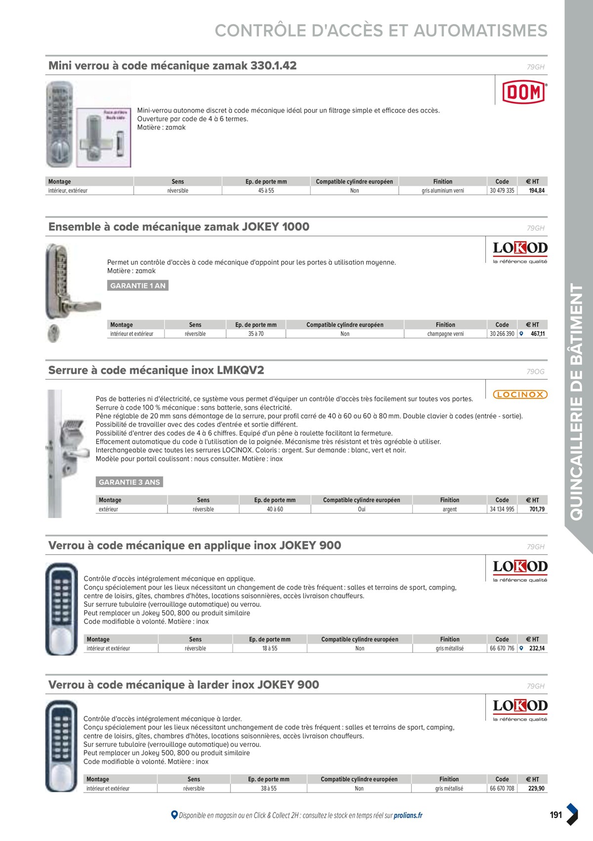 Catalogue PRO&DISPO L'OFFRE 100% STOCK DE PROLIANS, page 00193