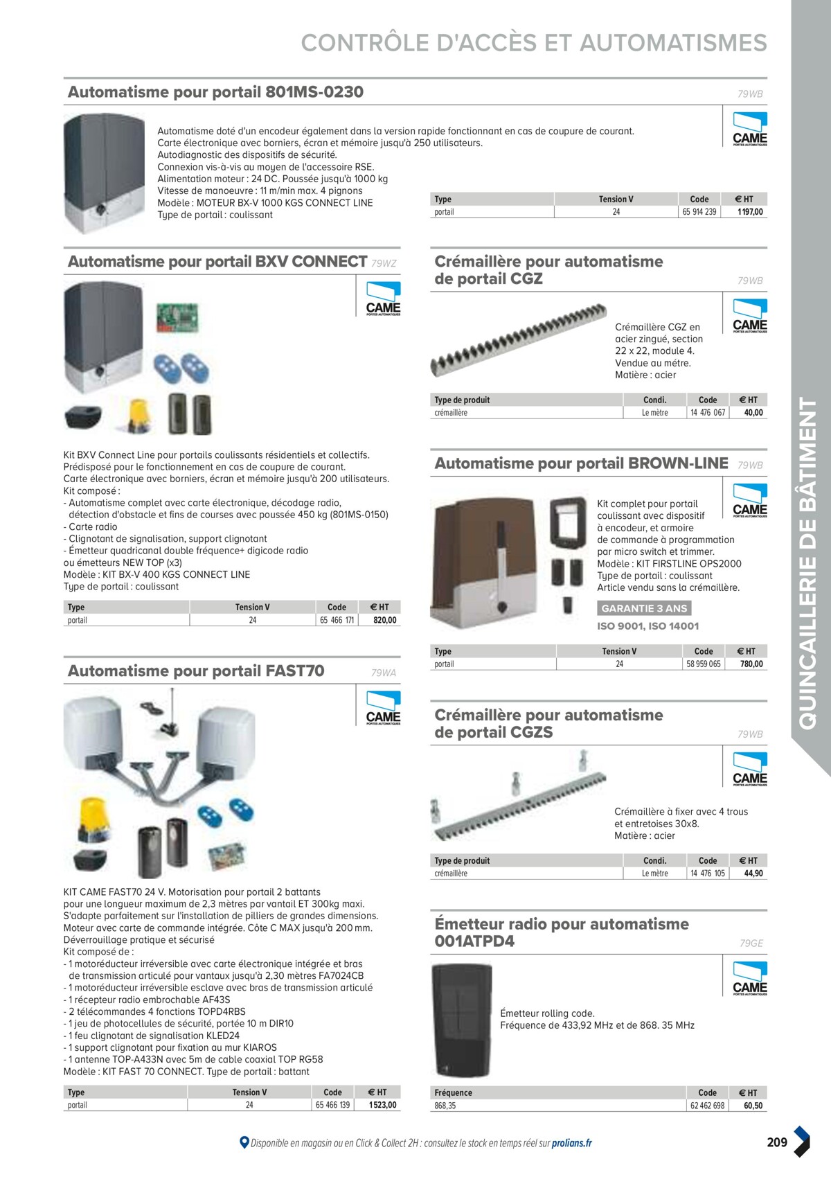 Catalogue PRO&DISPO L'OFFRE 100% STOCK DE PROLIANS, page 00211