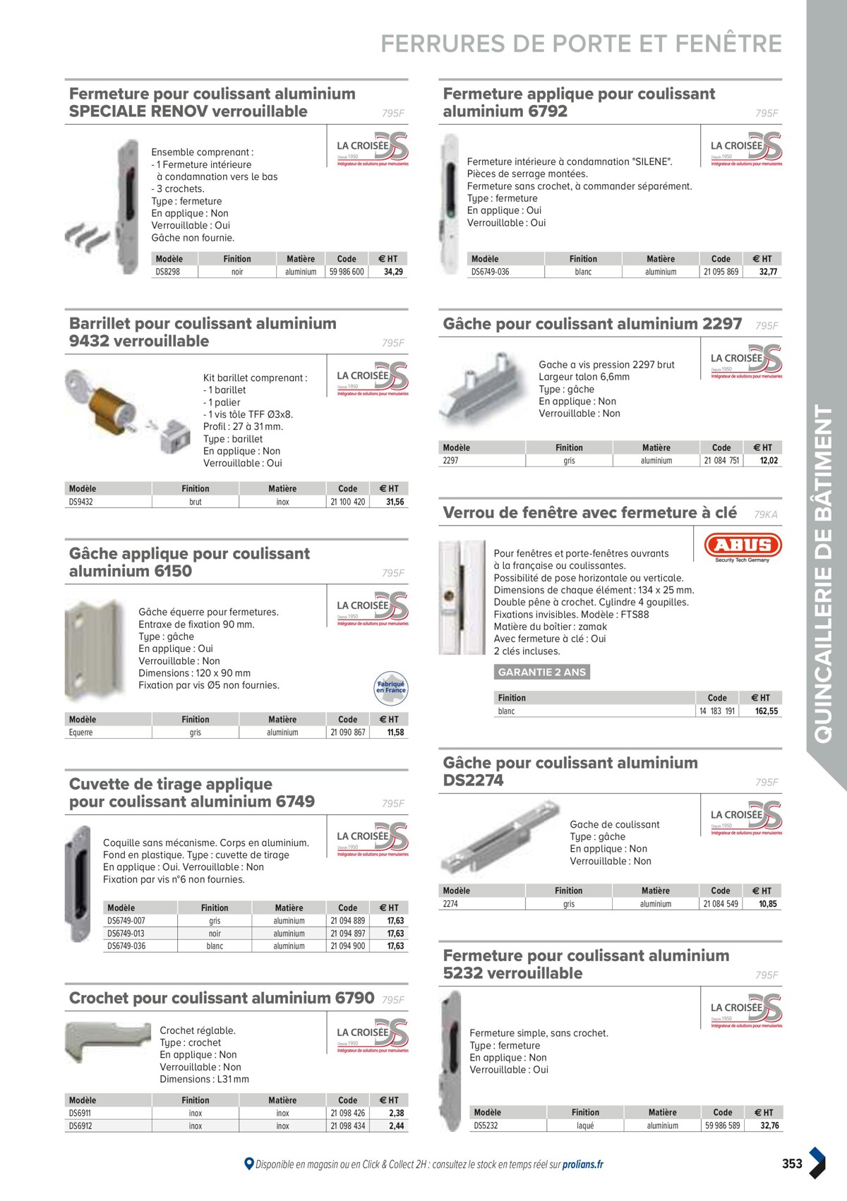 Catalogue PRO&DISPO L'OFFRE 100% STOCK DE PROLIANS, page 00355