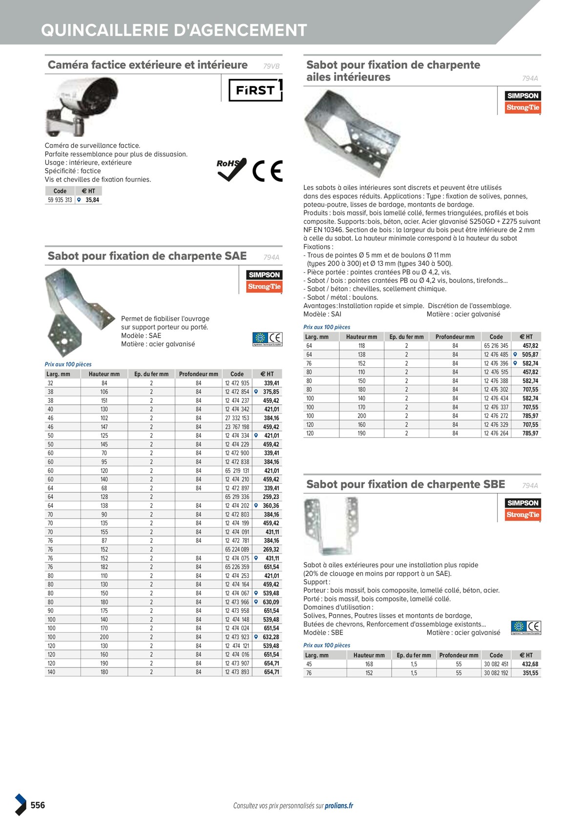 Catalogue PRO&DISPO L'OFFRE 100% STOCK DE PROLIANS, page 00558