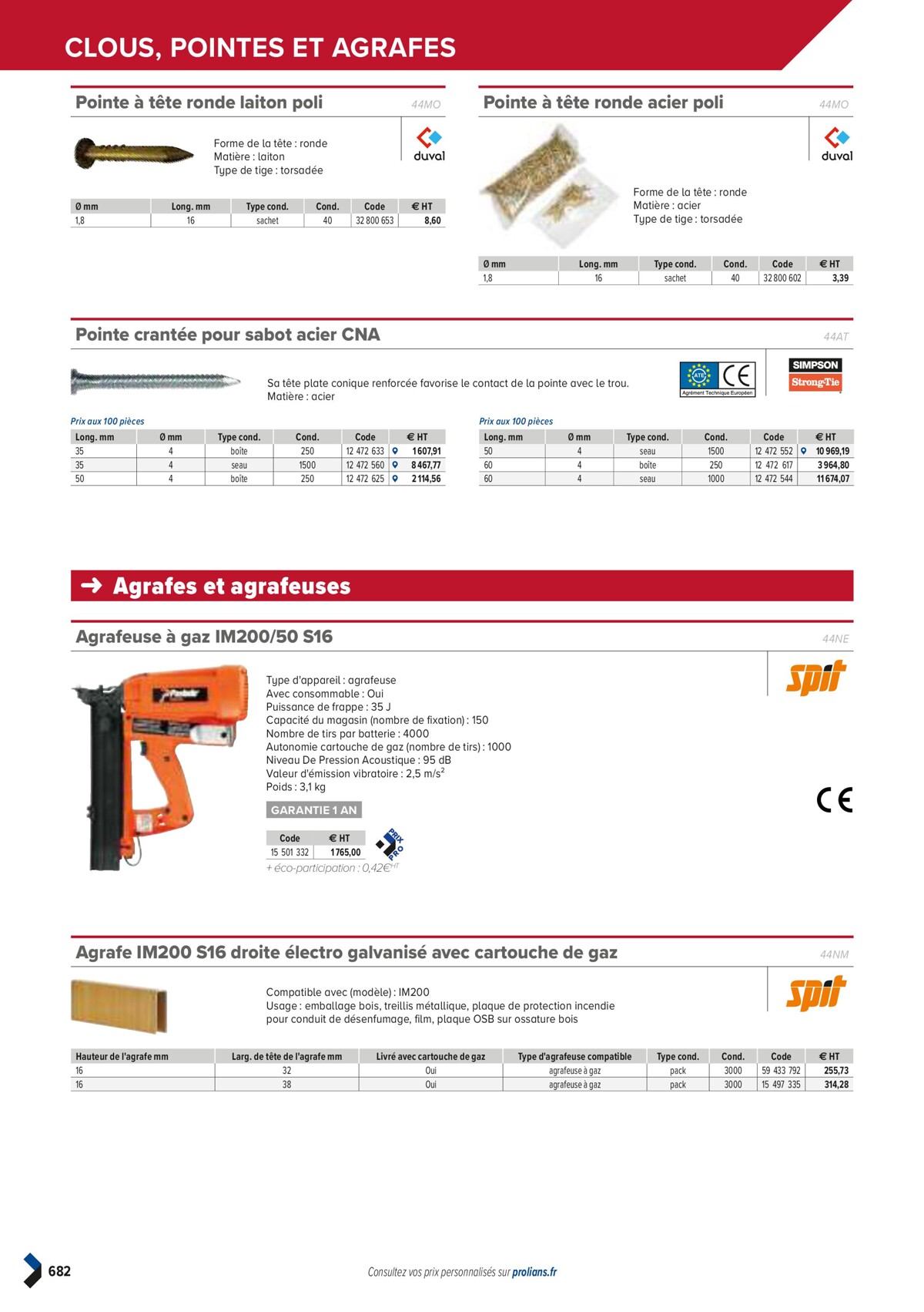 Catalogue PRO&DISPO L'OFFRE 100% STOCK DE PROLIANS, page 00684