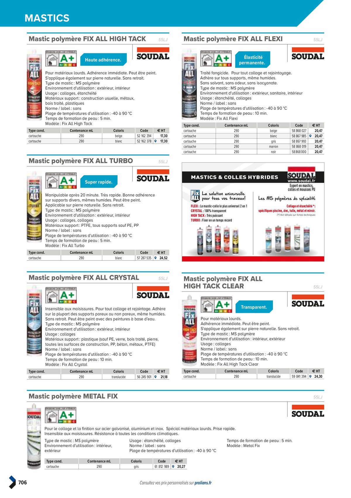 Catalogue PRO&DISPO L'OFFRE 100% STOCK DE PROLIANS, page 00708