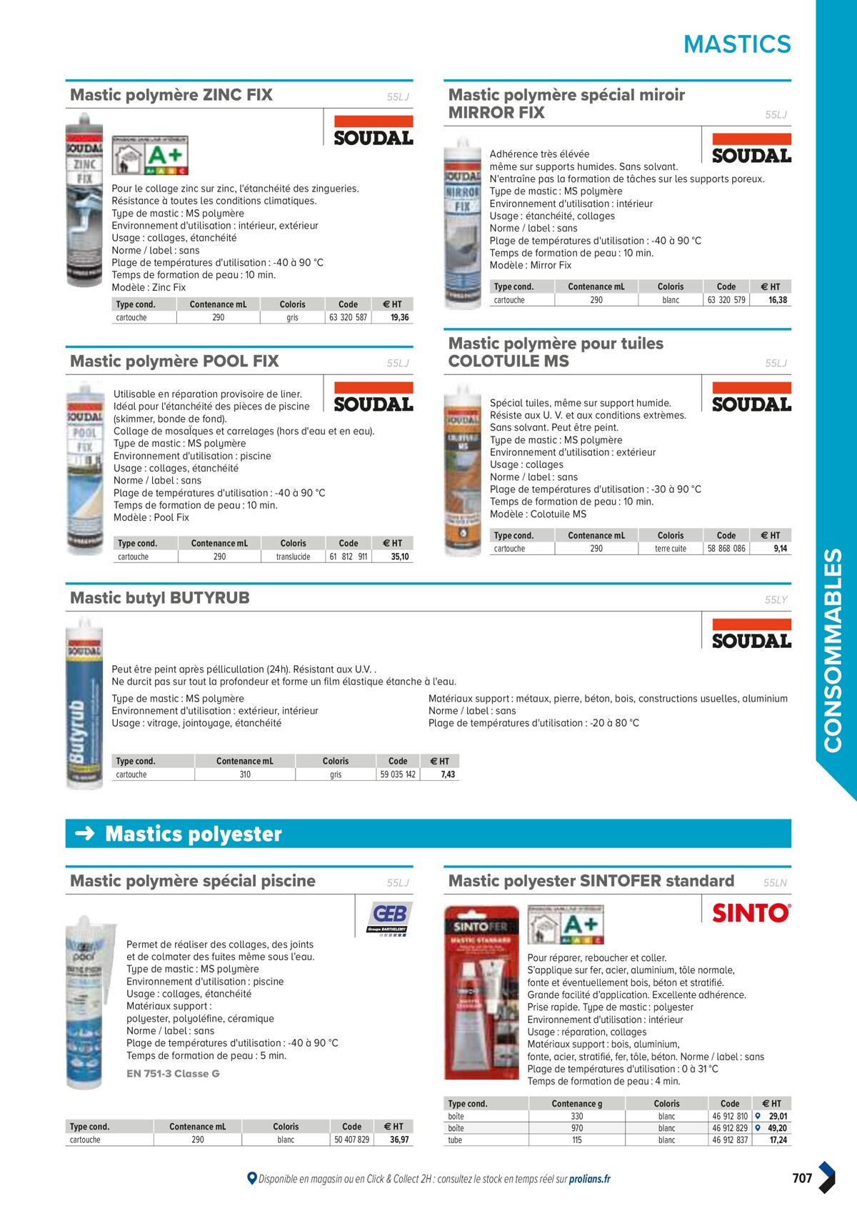 Catalogue PRO&DISPO L'OFFRE 100% STOCK DE PROLIANS, page 00709