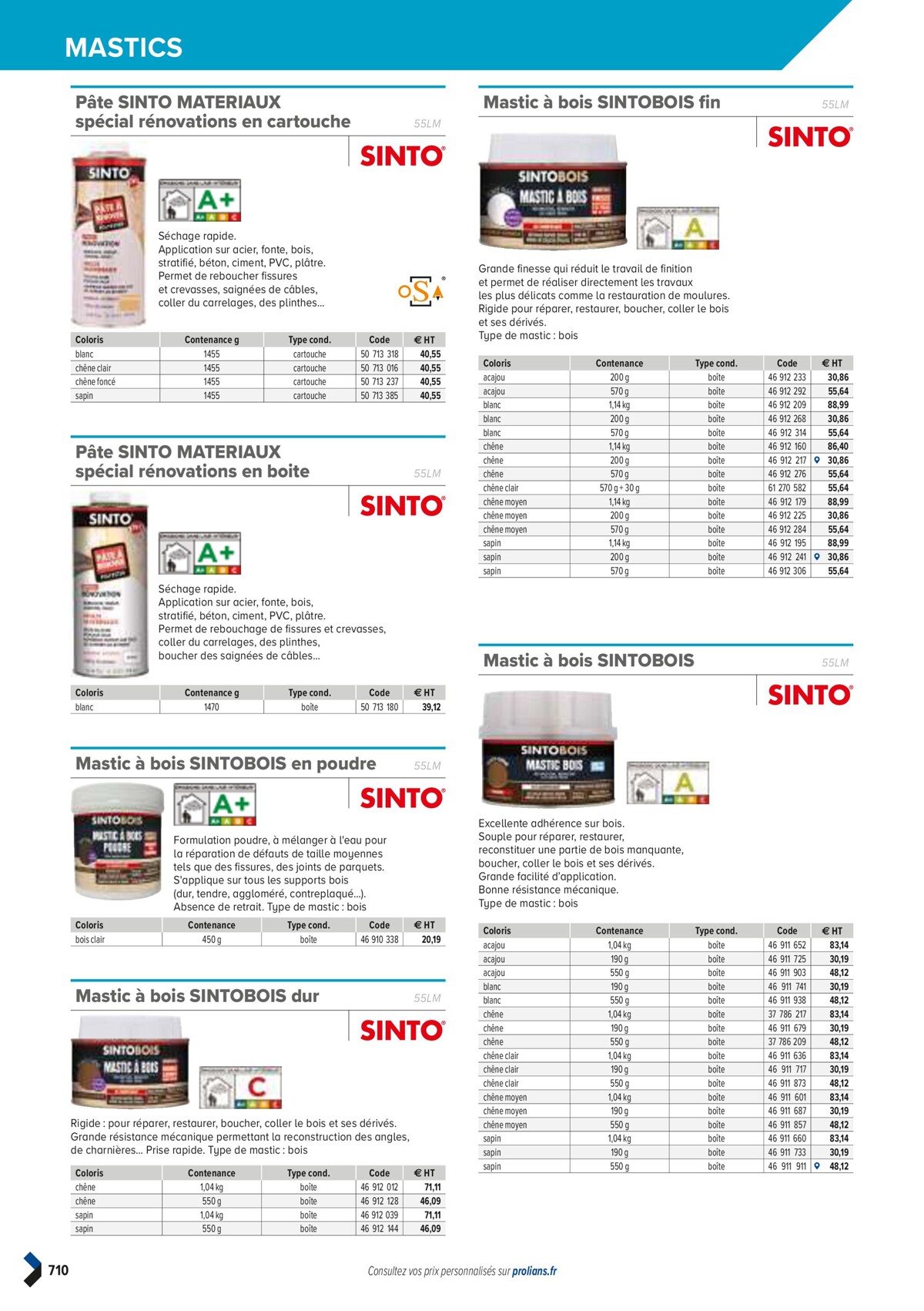 Catalogue PRO&DISPO L'OFFRE 100% STOCK DE PROLIANS, page 00712