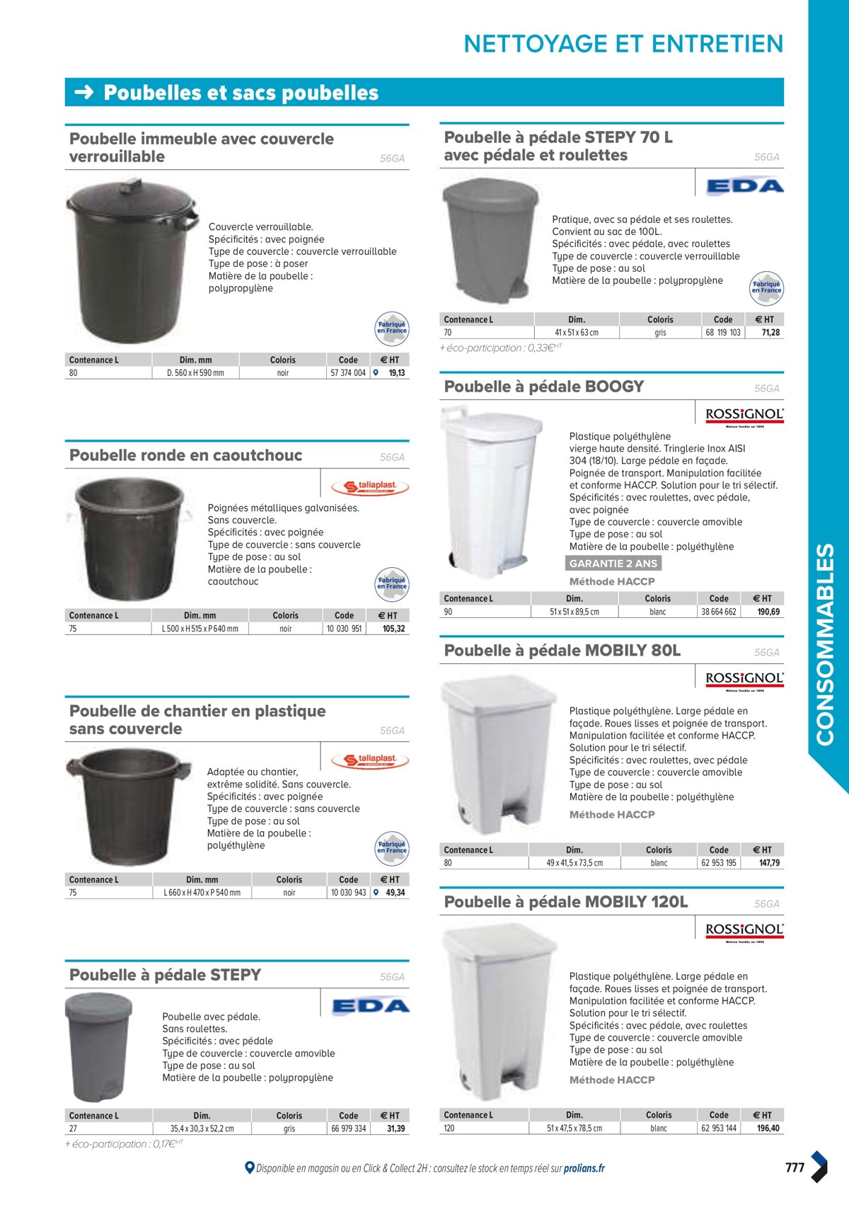 Catalogue PRO&DISPO L'OFFRE 100% STOCK DE PROLIANS, page 00779