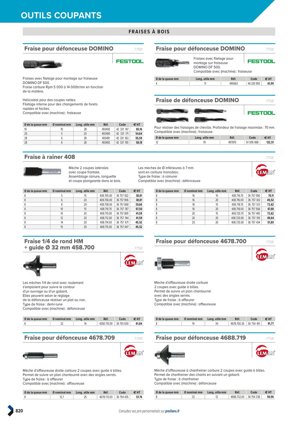 Catalogue PRO&DISPO L'OFFRE 100% STOCK DE PROLIANS, page 00822