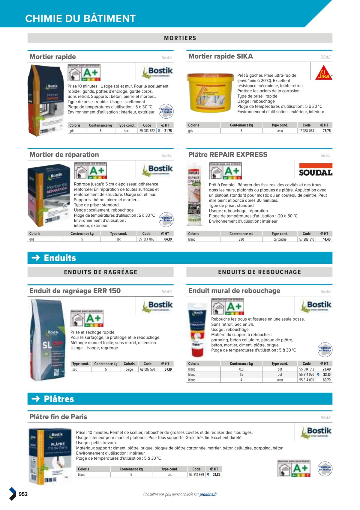 Catalogue PRO&DISPO L'OFFRE 100% STOCK DE PROLIANS, page 00954