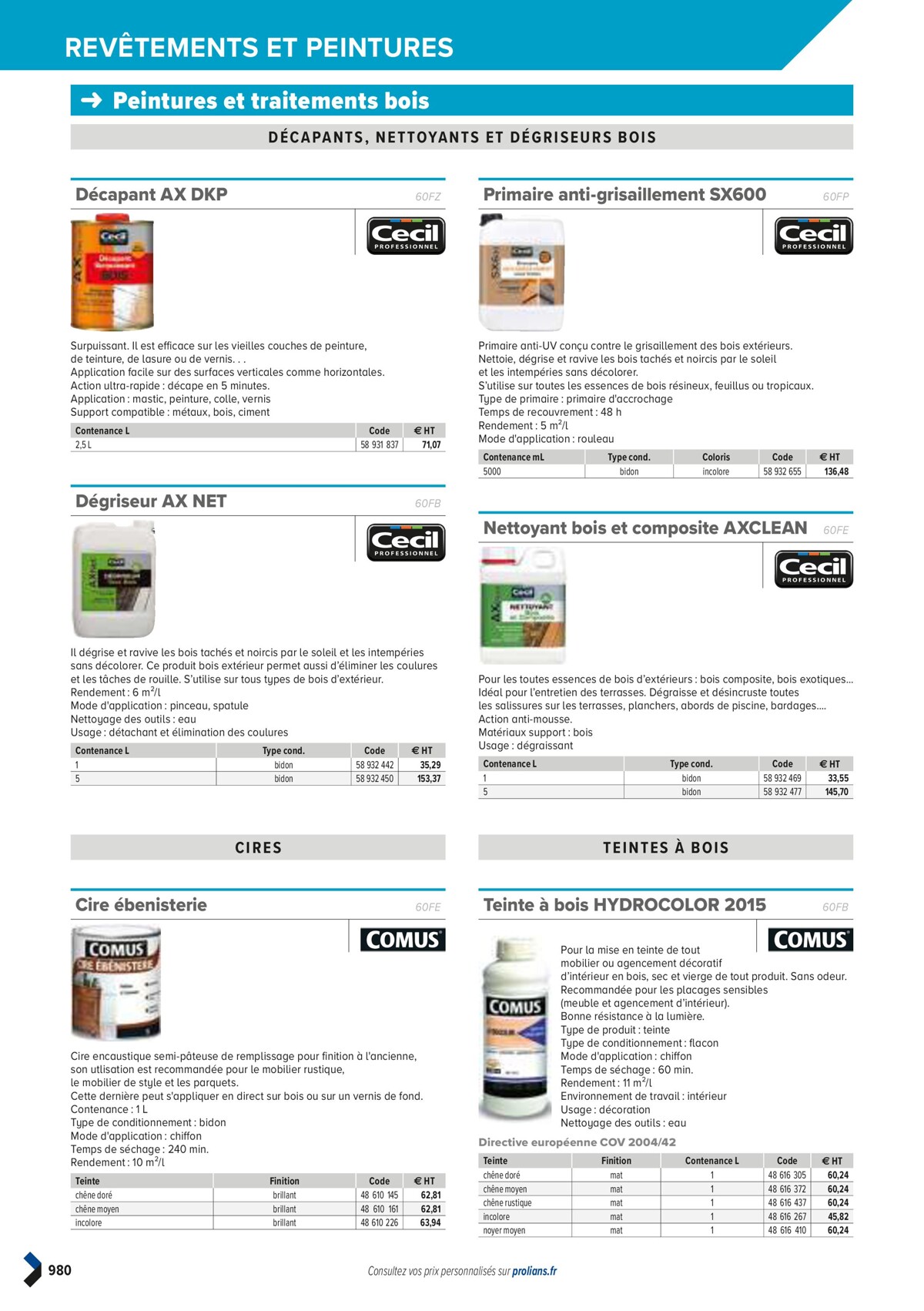 Catalogue PRO&DISPO L'OFFRE 100% STOCK DE PROLIANS, page 00982