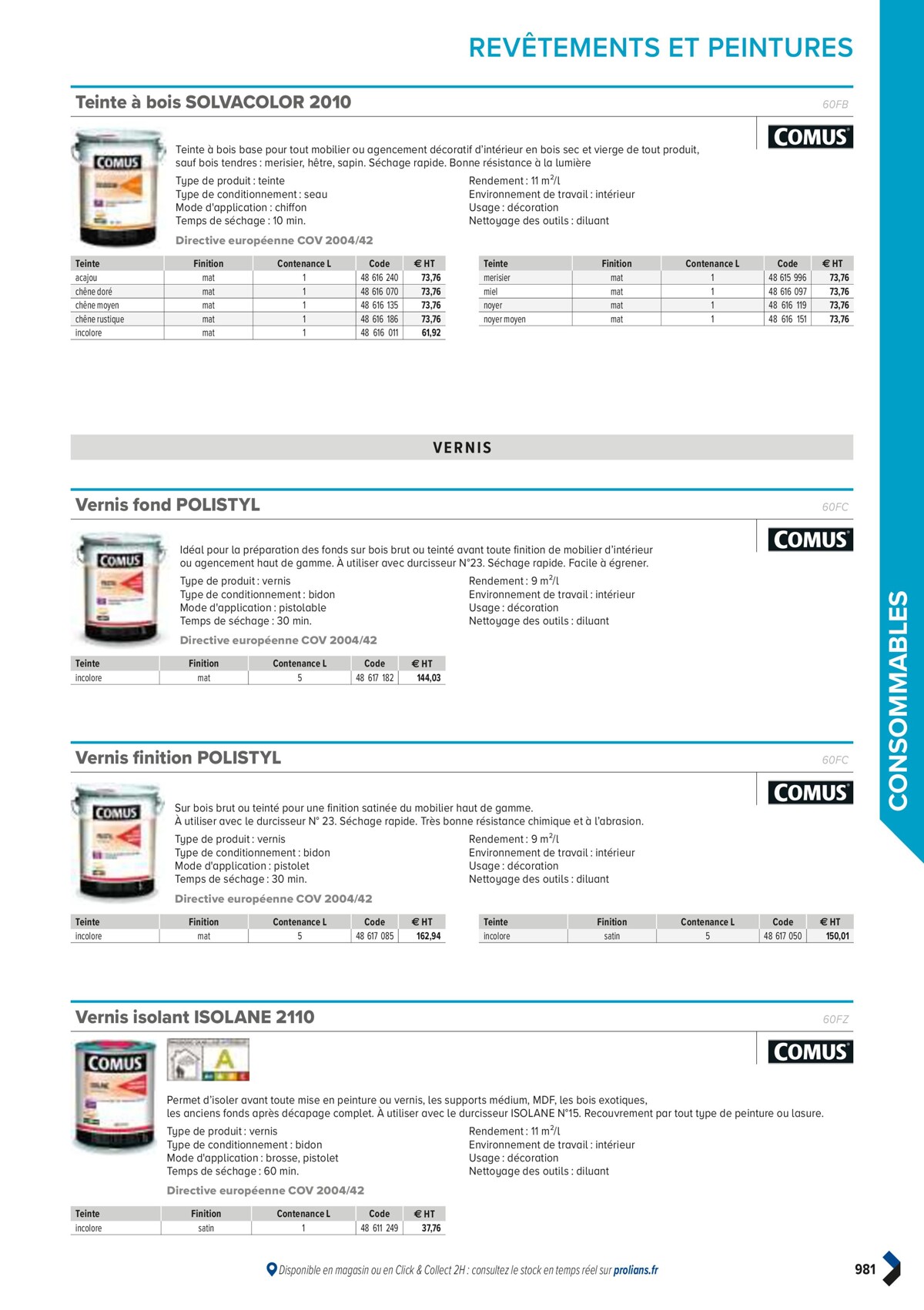 Catalogue PRO&DISPO L'OFFRE 100% STOCK DE PROLIANS, page 00983