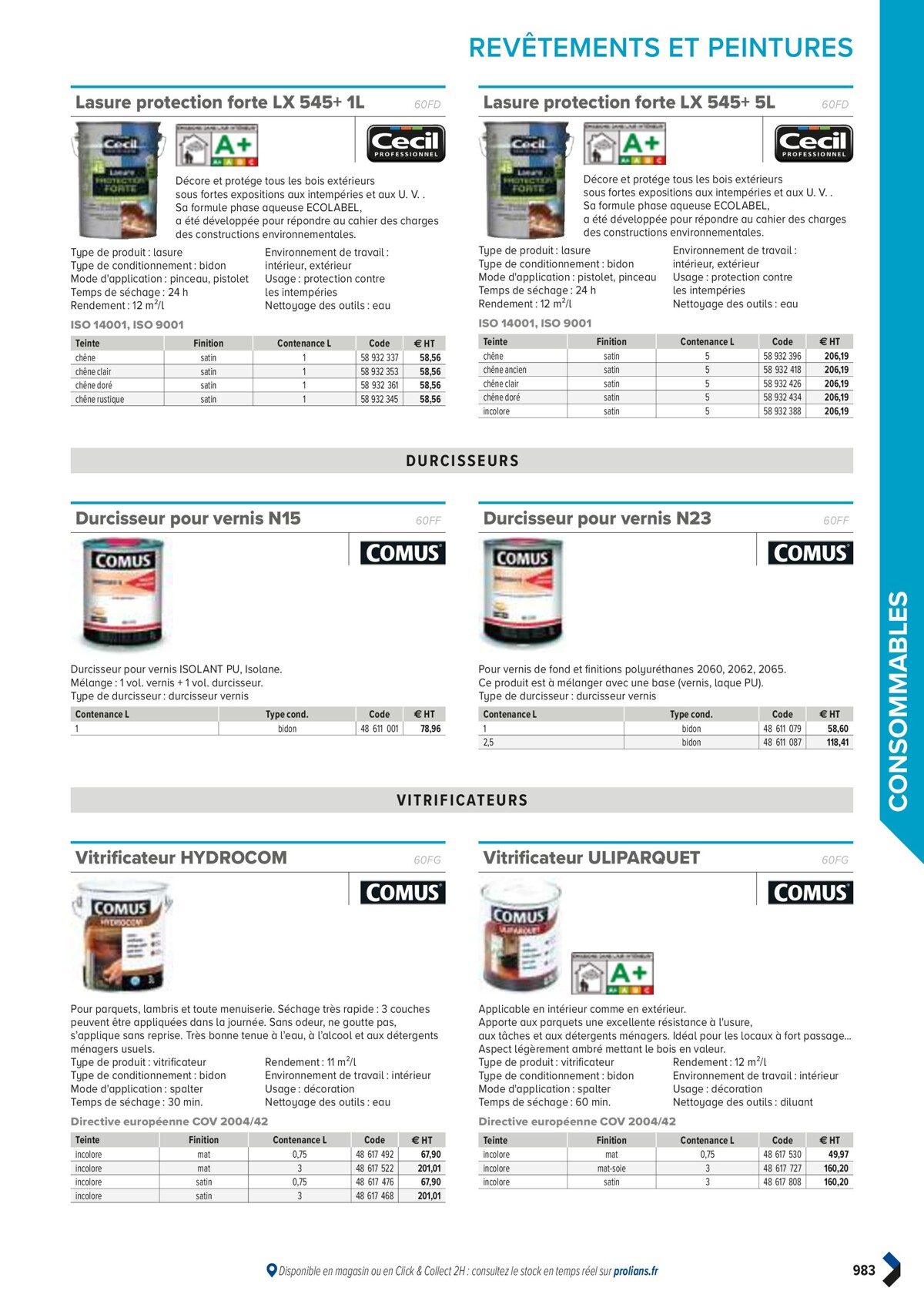 Catalogue PRO&DISPO L'OFFRE 100% STOCK DE PROLIANS, page 00985