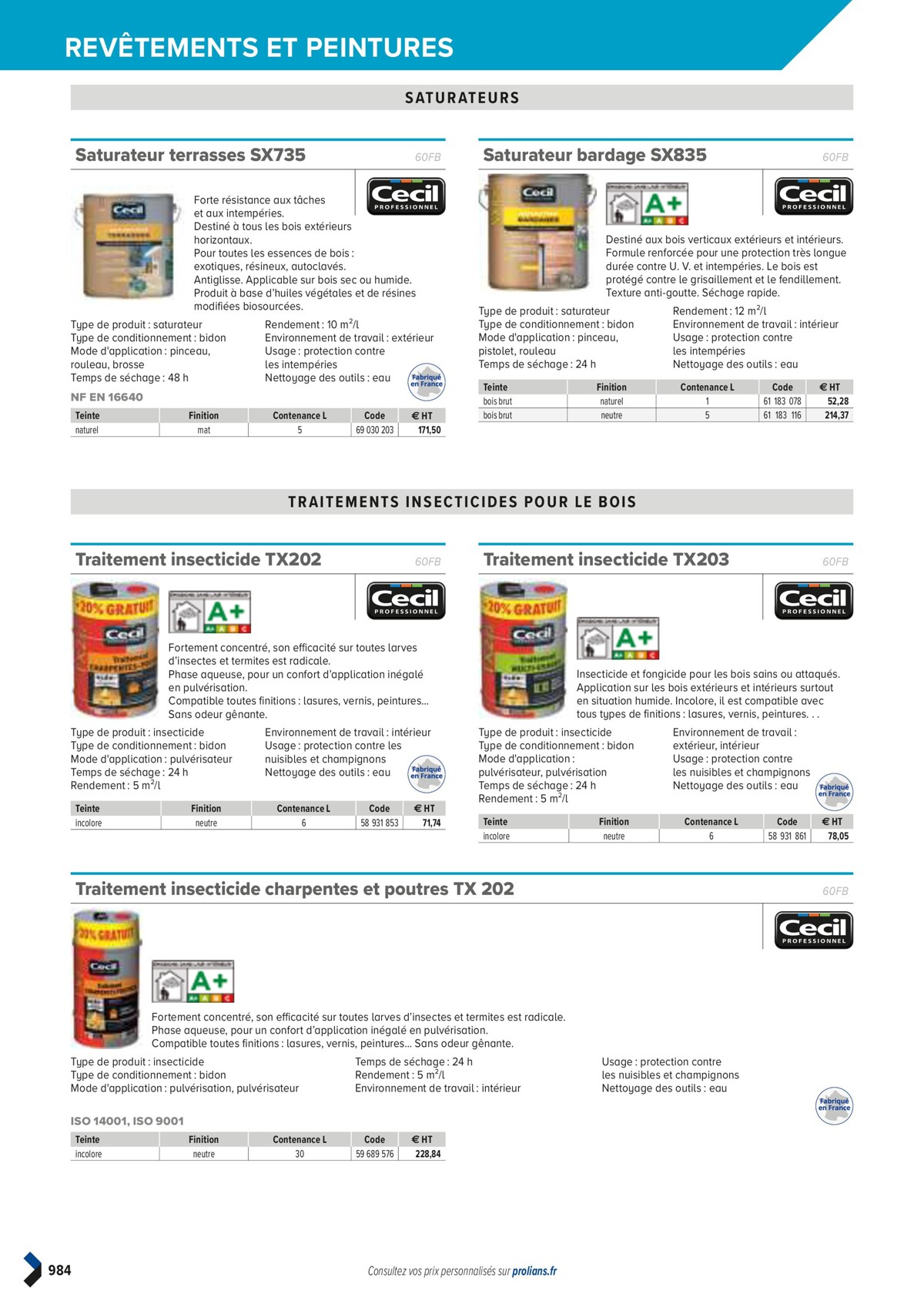 Catalogue PRO&DISPO L'OFFRE 100% STOCK DE PROLIANS, page 00986