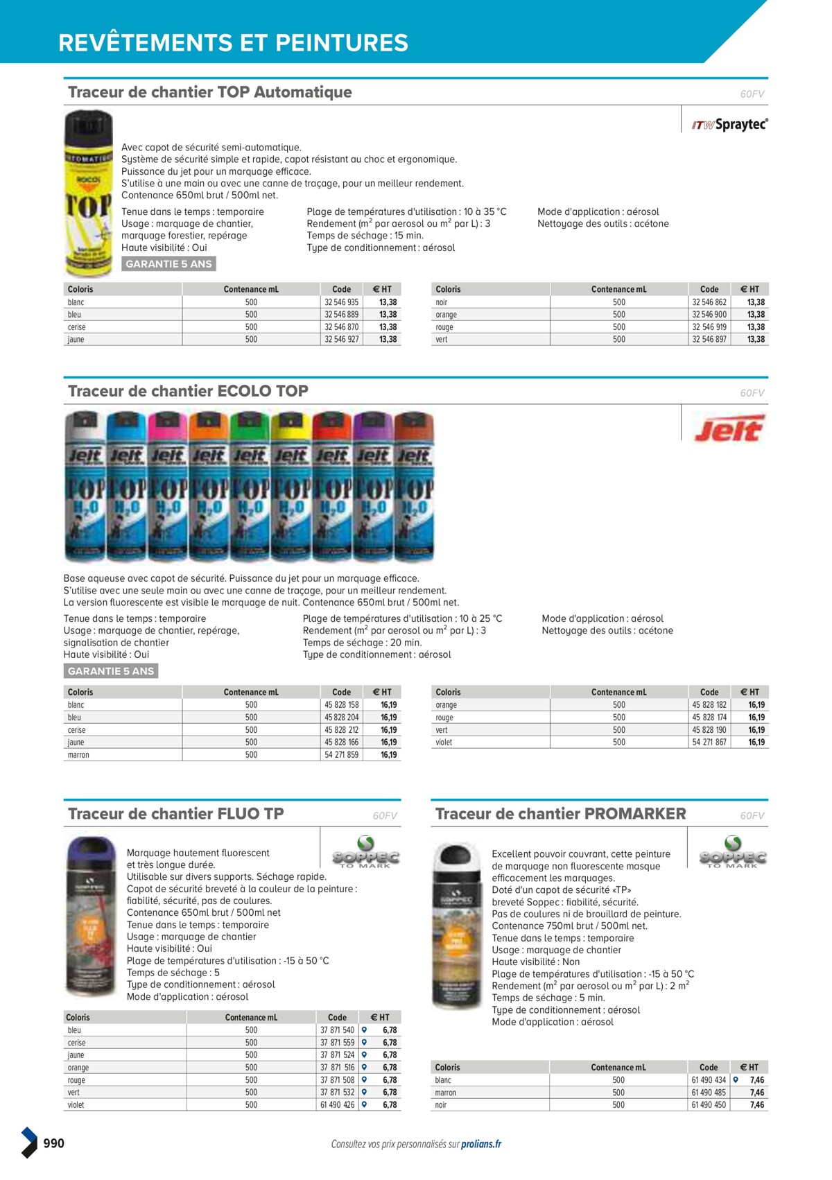 Catalogue PRO&DISPO L'OFFRE 100% STOCK DE PROLIANS, page 00992