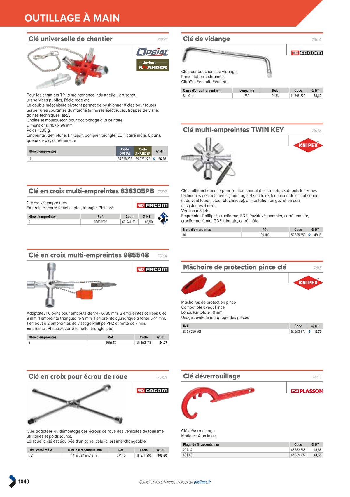 Catalogue PRO&DISPO L'OFFRE 100% STOCK DE PROLIANS, page 01042