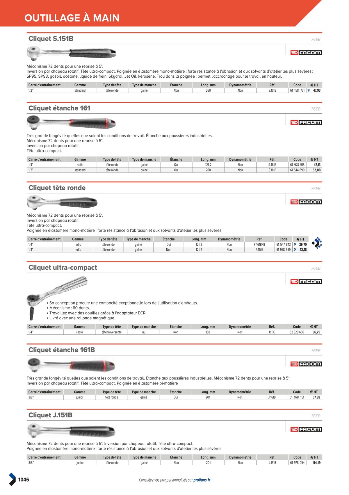 Catalogue PRO&DISPO L'OFFRE 100% STOCK DE PROLIANS, page 01048