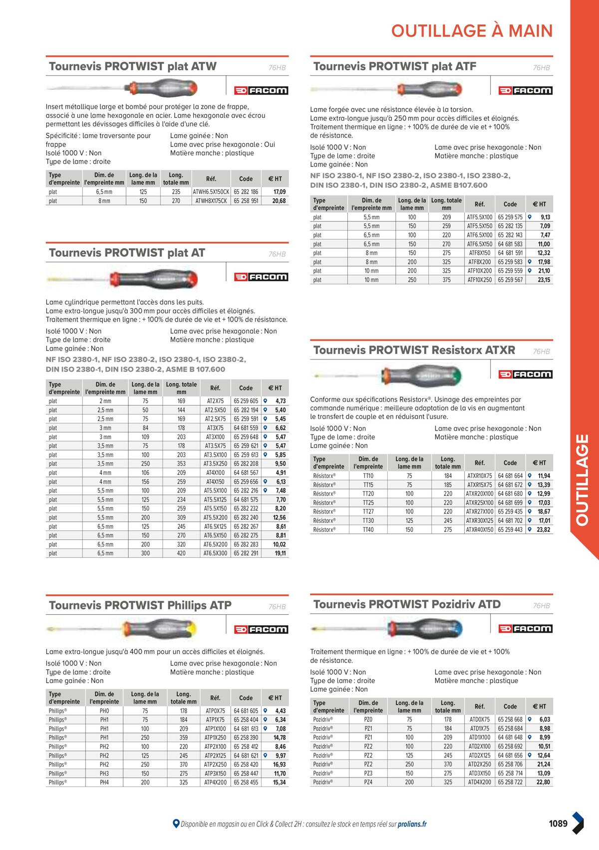 Catalogue PRO&DISPO L'OFFRE 100% STOCK DE PROLIANS, page 01091